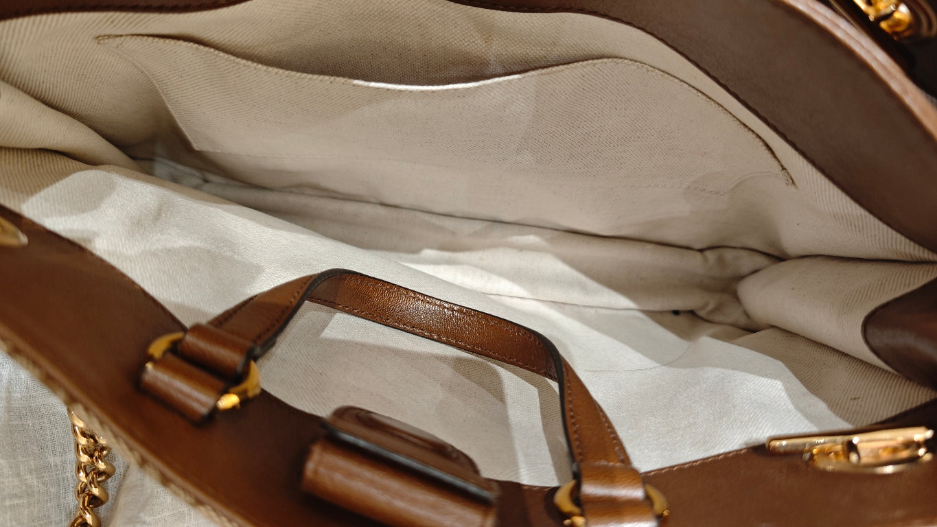 Gucci - 1955 Horsebit Tote Bag - Leather - Brown - (medium)