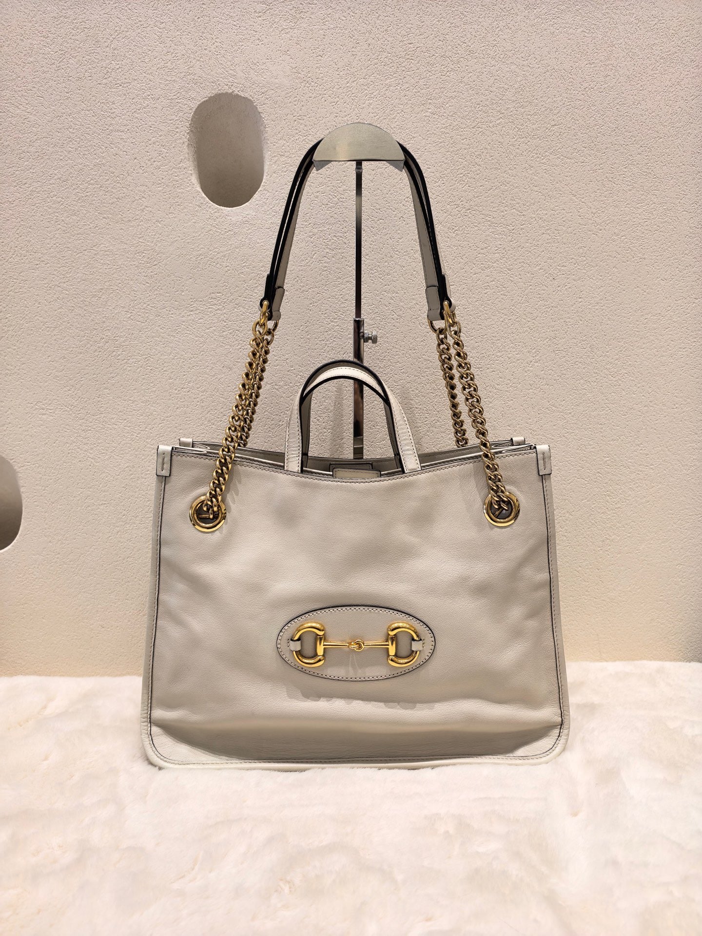 Gucci - 1955 Horsebit Tote - Leather - White - (large)