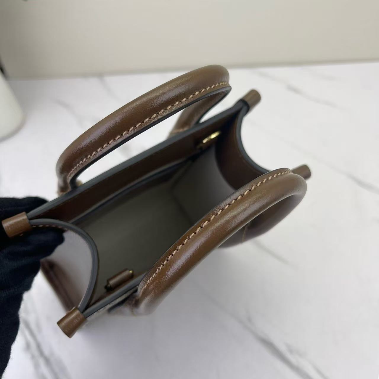 Gucci - 1955 Mini Tote - GG Supreme canvas with leather trim - Beige and Brown - (mini)