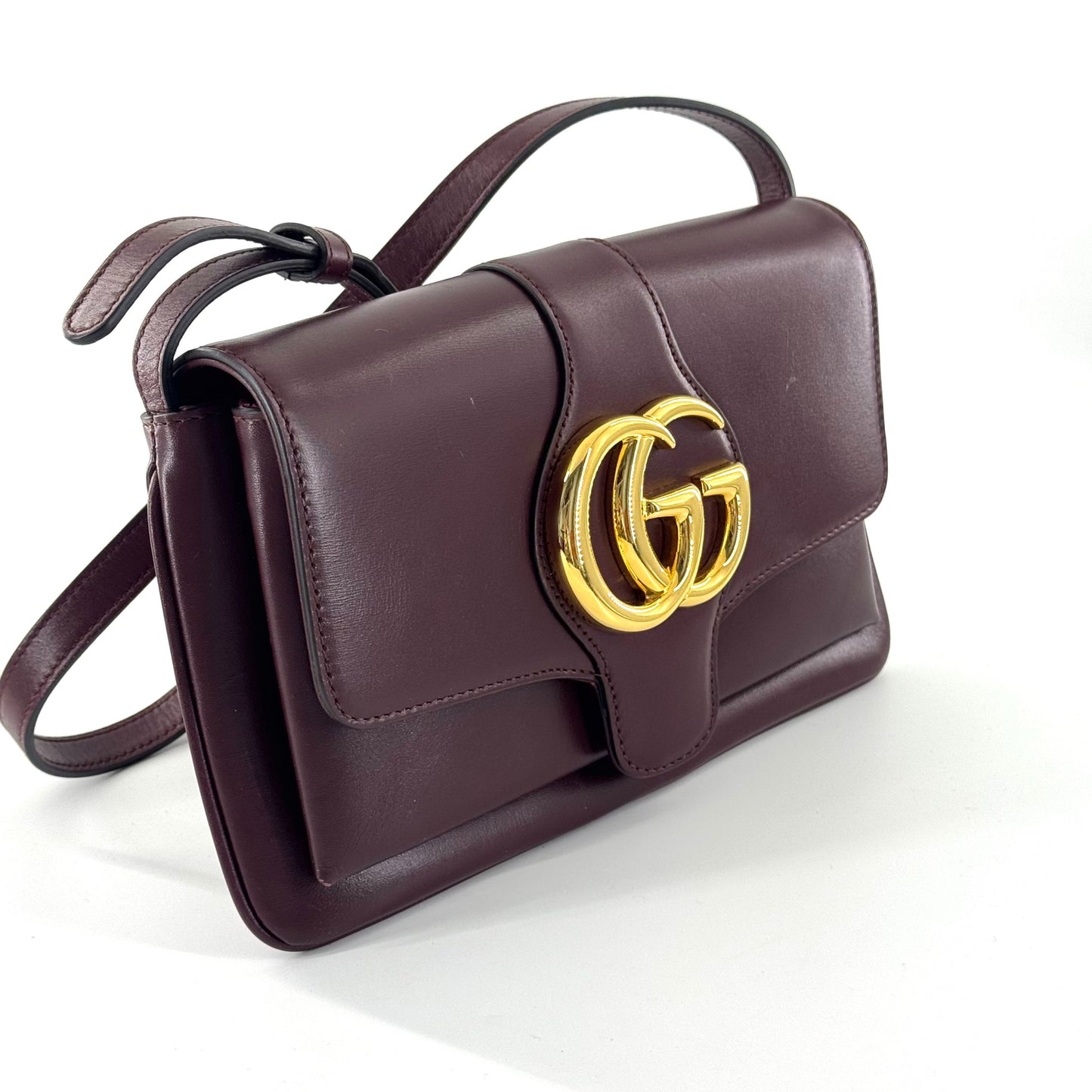 Gucci - Arli Shoulder Bag - Smooth calf leather - Burgundy - (small)