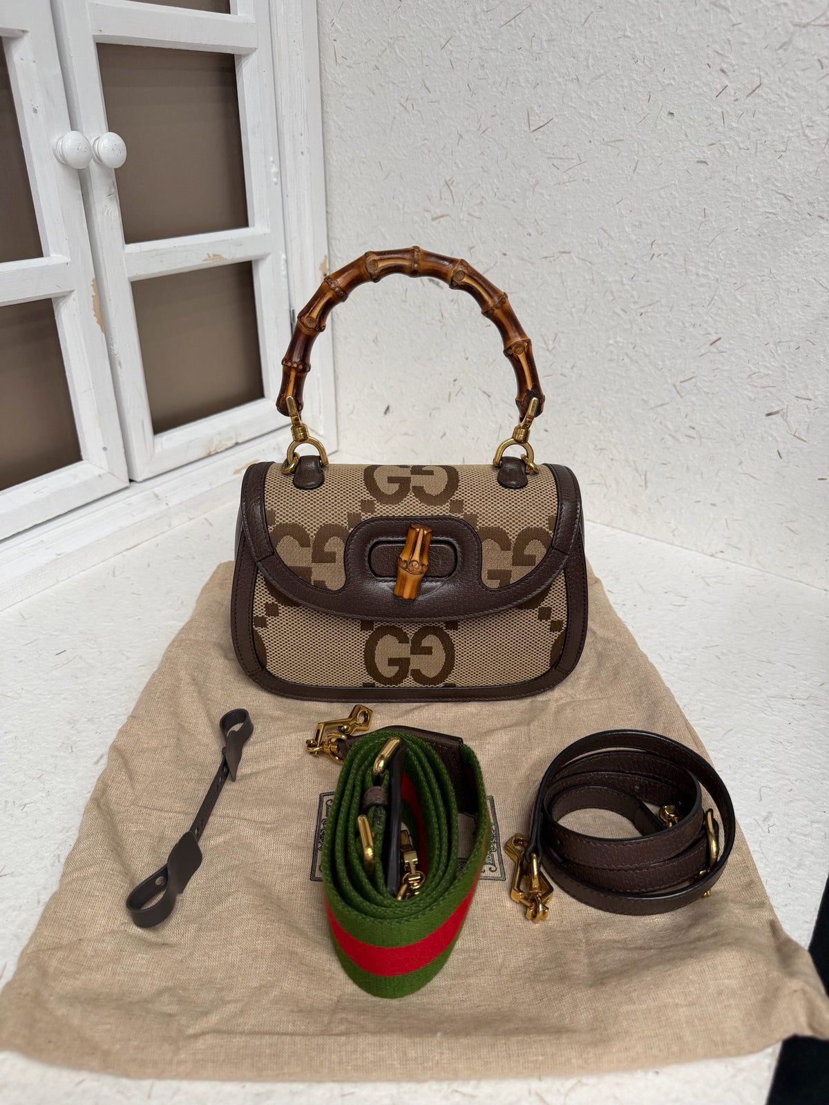 Gucci - Bamboo 1974 Small - Cloth - Beige - (small)
