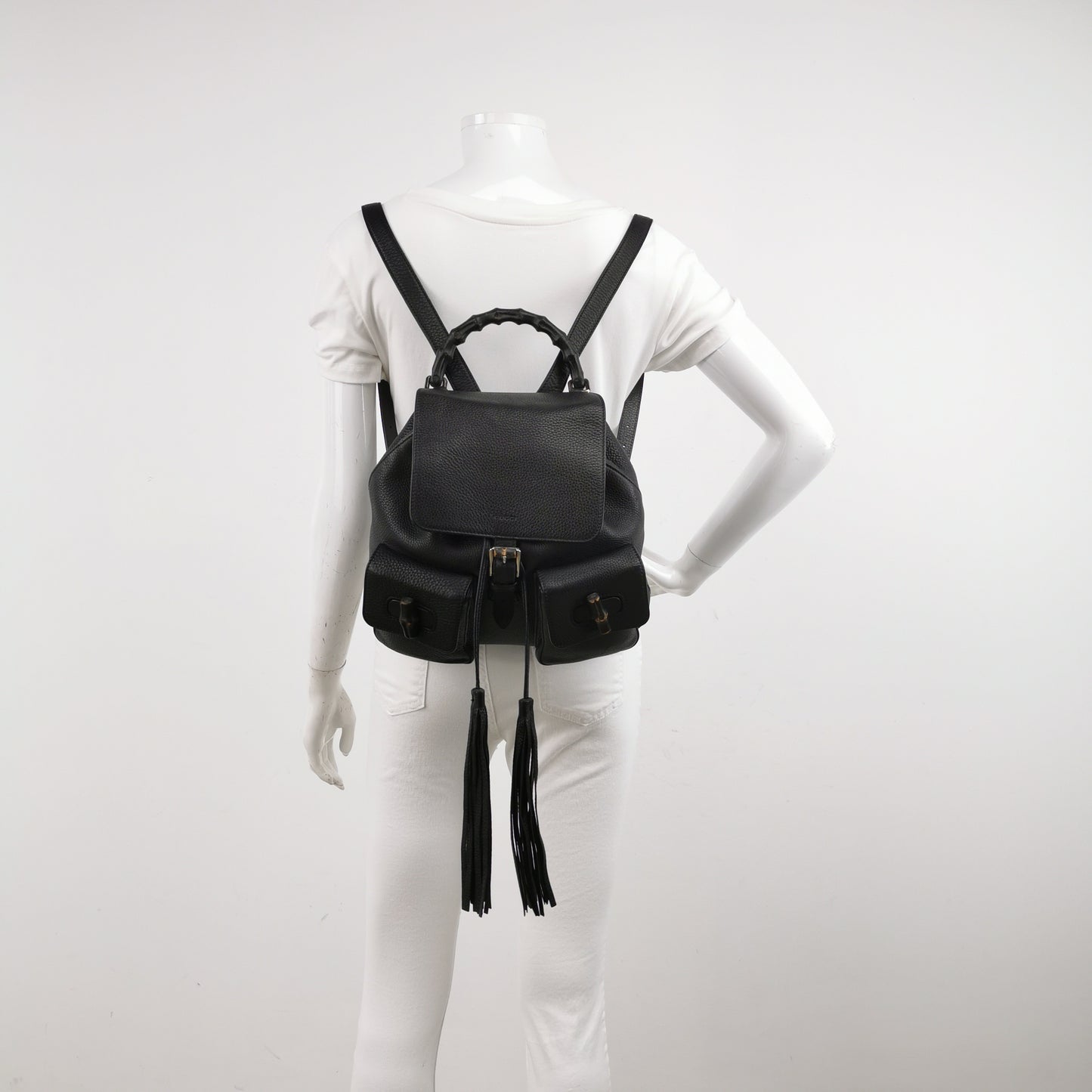 Gucci - Bamboo Backpack (370833-A7M0N-1000) - Leather - Black - (Medium)