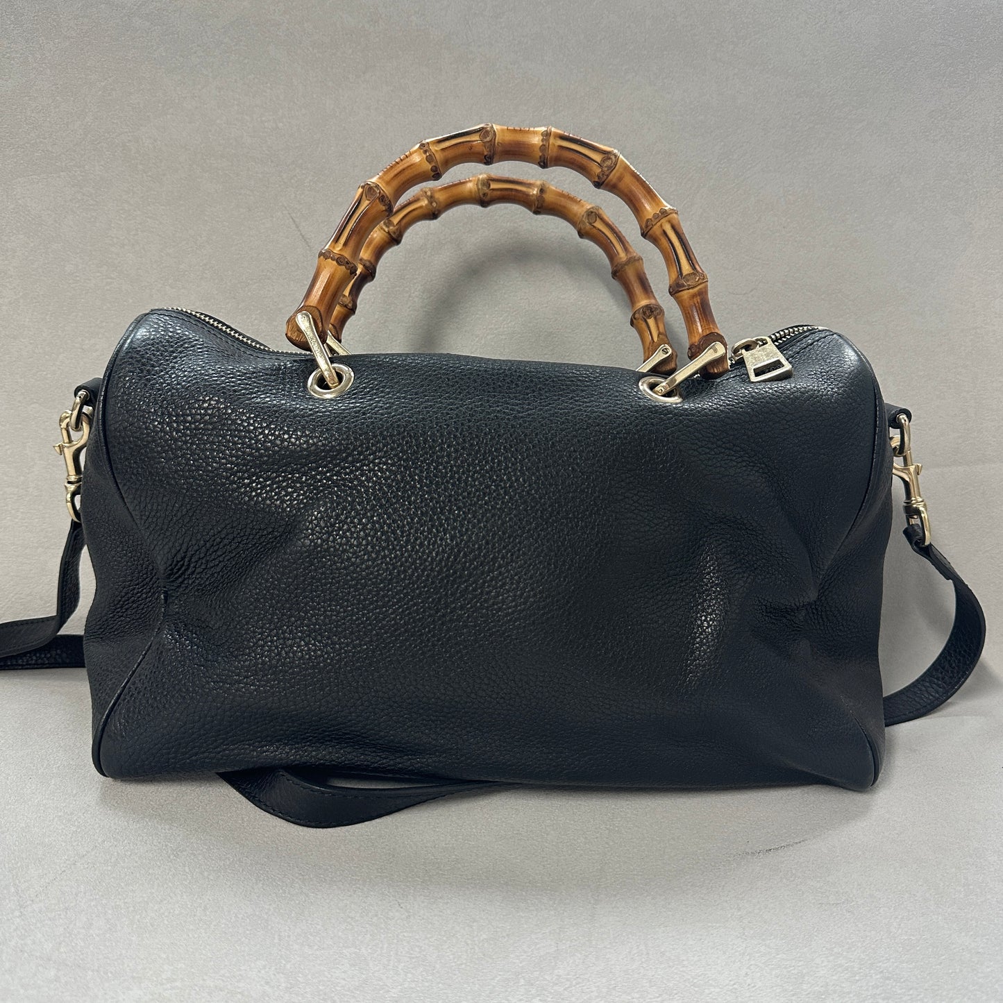 Gucci - Bamboo Boston - Leather - Black - (medium)