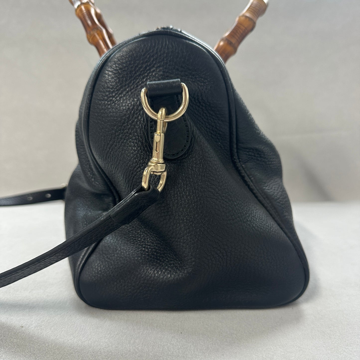 Gucci - Bamboo Boston - Leather - Black - (medium)