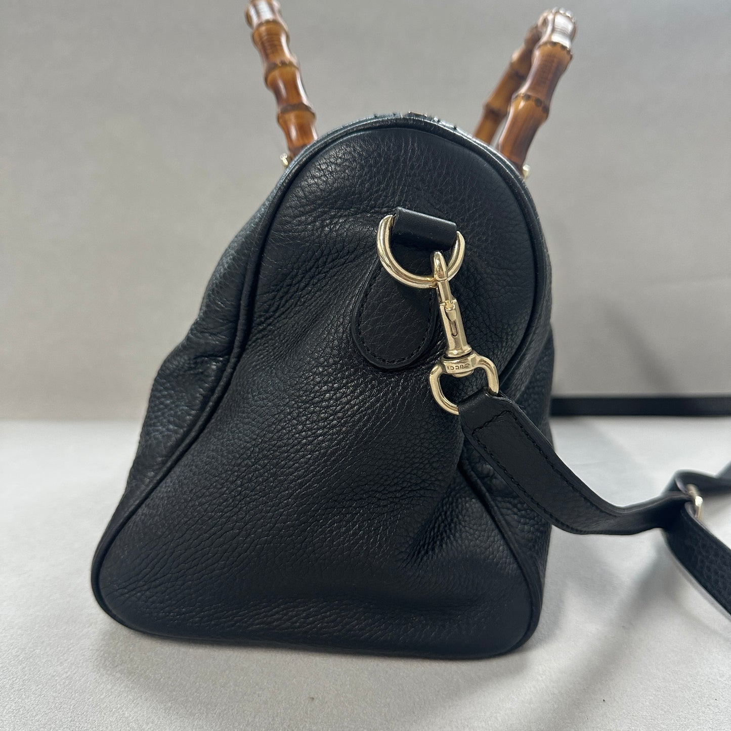 Gucci - Bamboo Boston - Leather - Black - (medium)