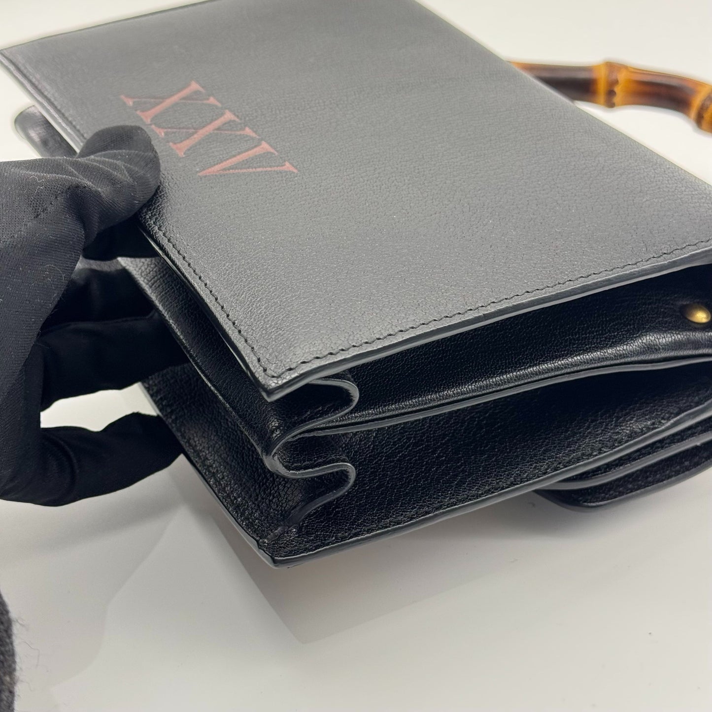 Gucci - Bamboo Handle Bag with Metal Animal and Insect Embellishments - Leather - Black