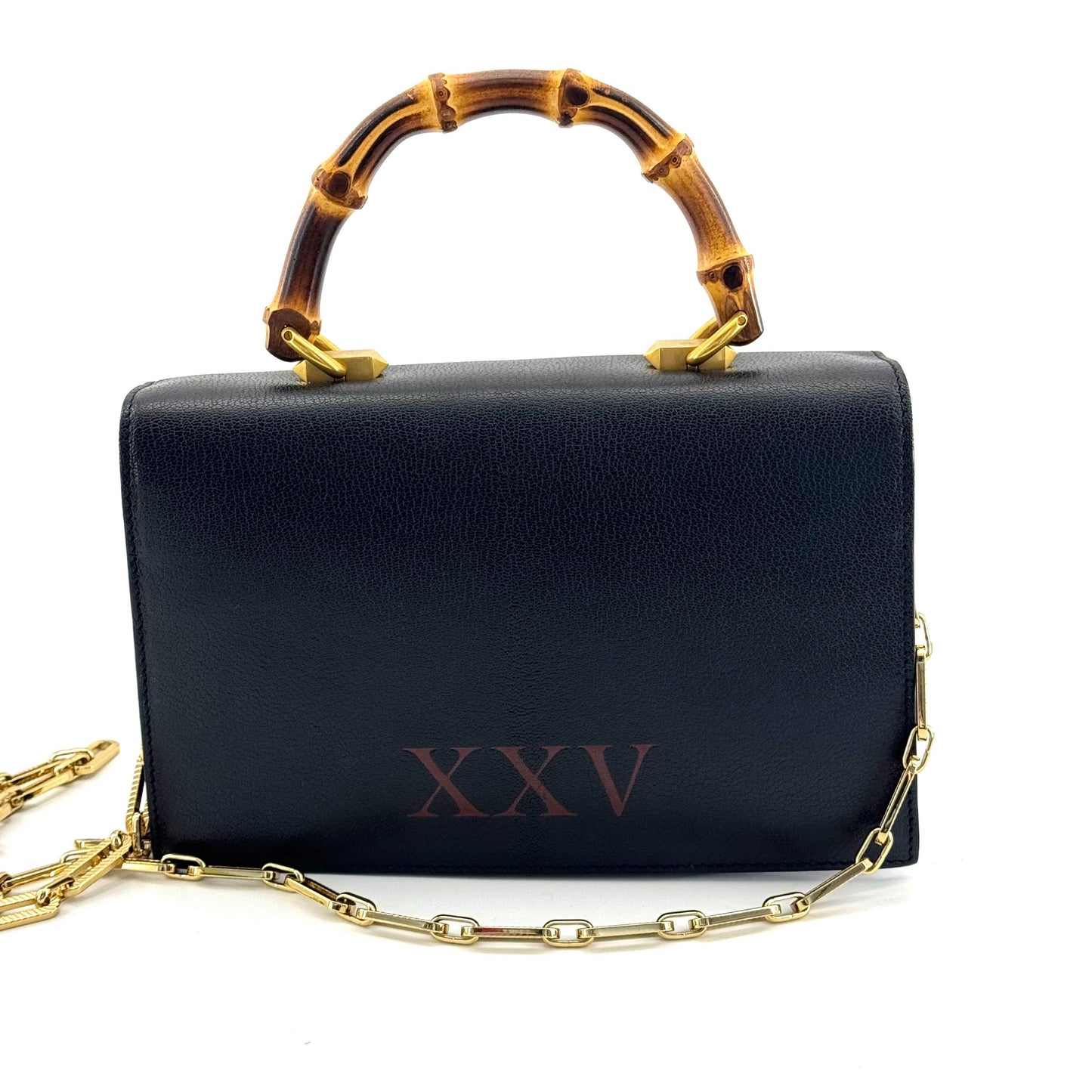 Gucci - Bamboo Handle Bag with Metal Animal and Insect Embellishments - Leather - Black