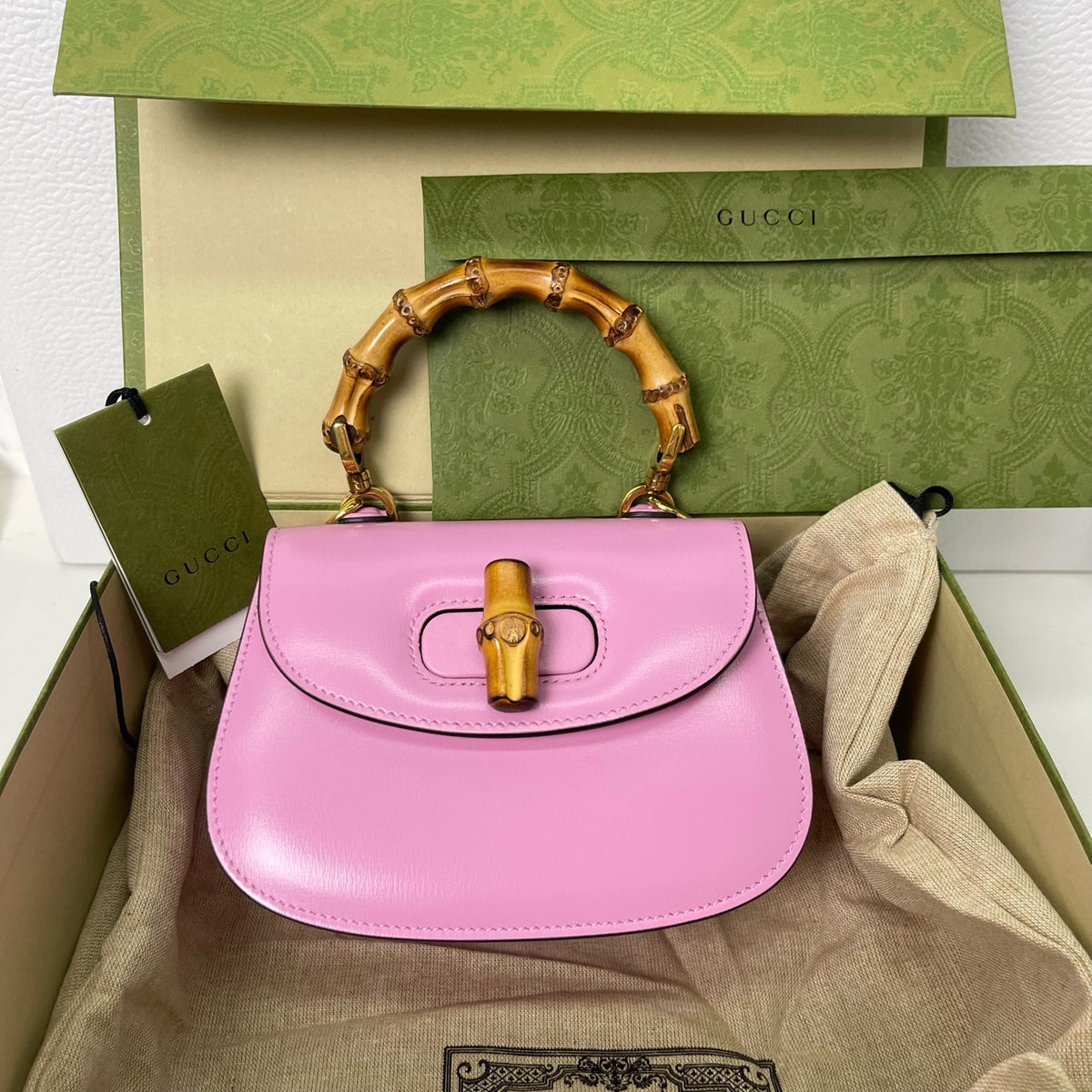 Gucci - Bamboo - Leather - Pink - (mini)