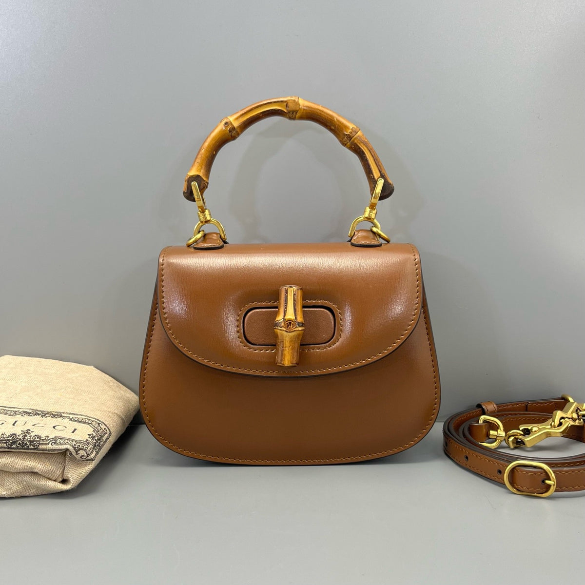 Gucci - Bamboo Saddle Bag - Leather - Brown - (mini)
