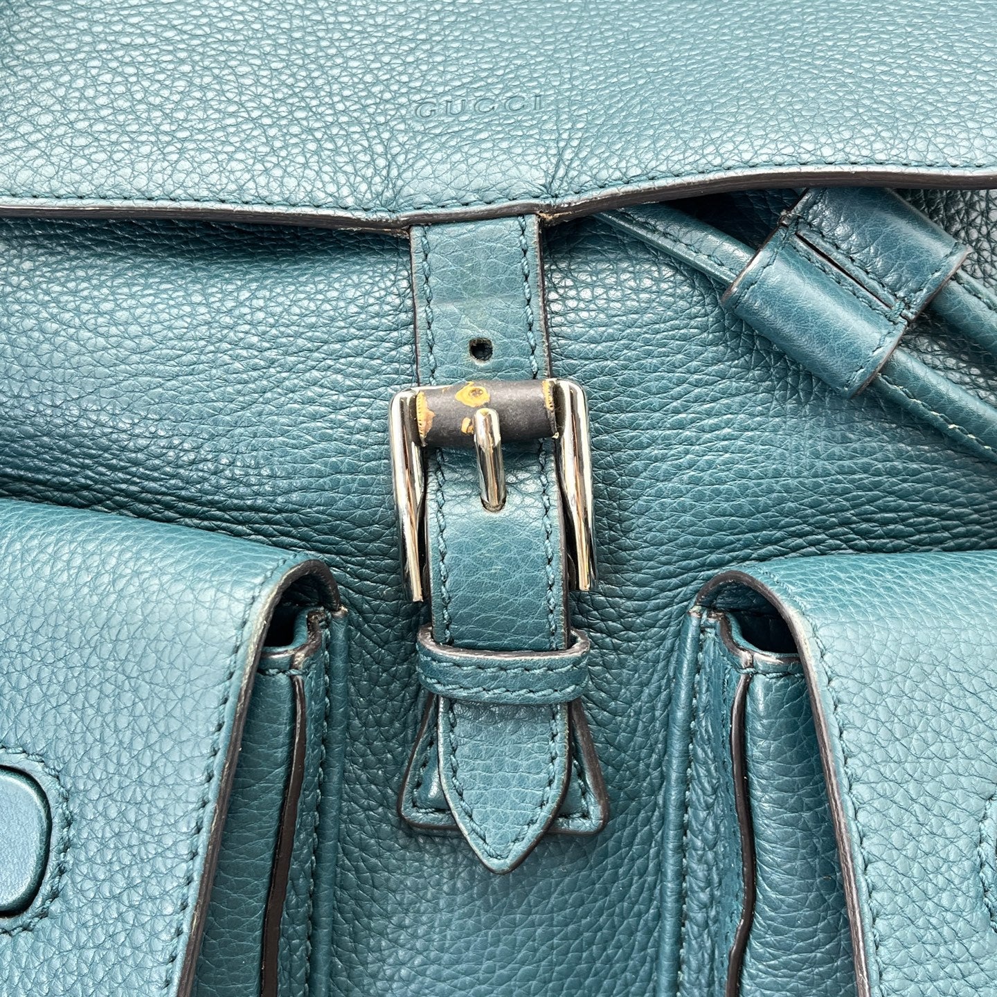 Gucci - Bamboo Tassel Backpack - Grained leather - Blue - (medium)