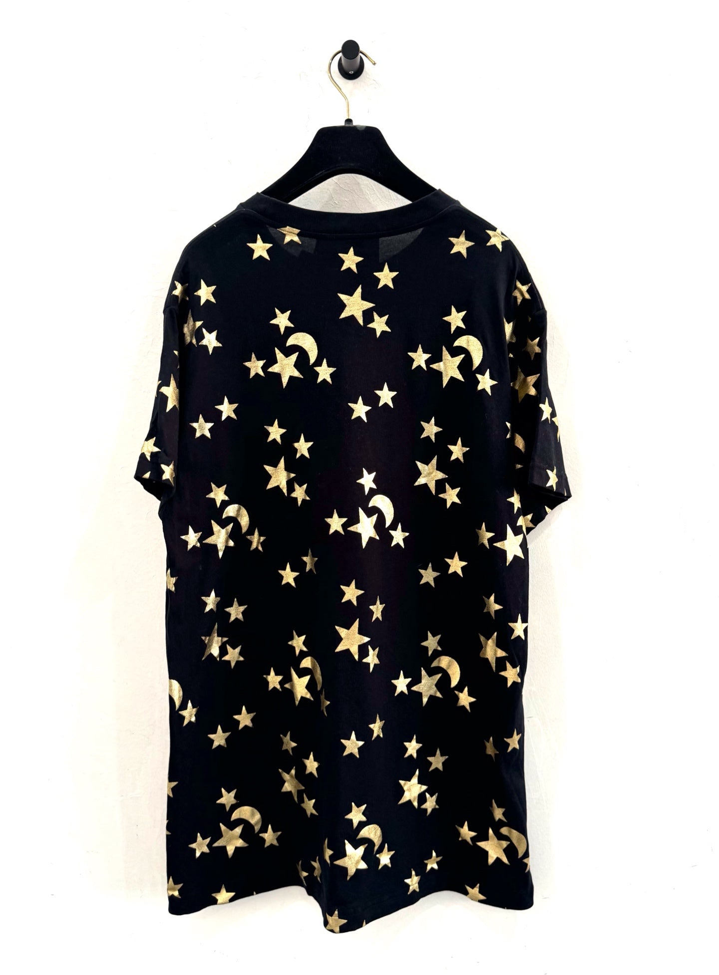 Gucci - Black Full Print Star Moon Double G Logo Short Sleeve Tee - Cotton - Black - (S)