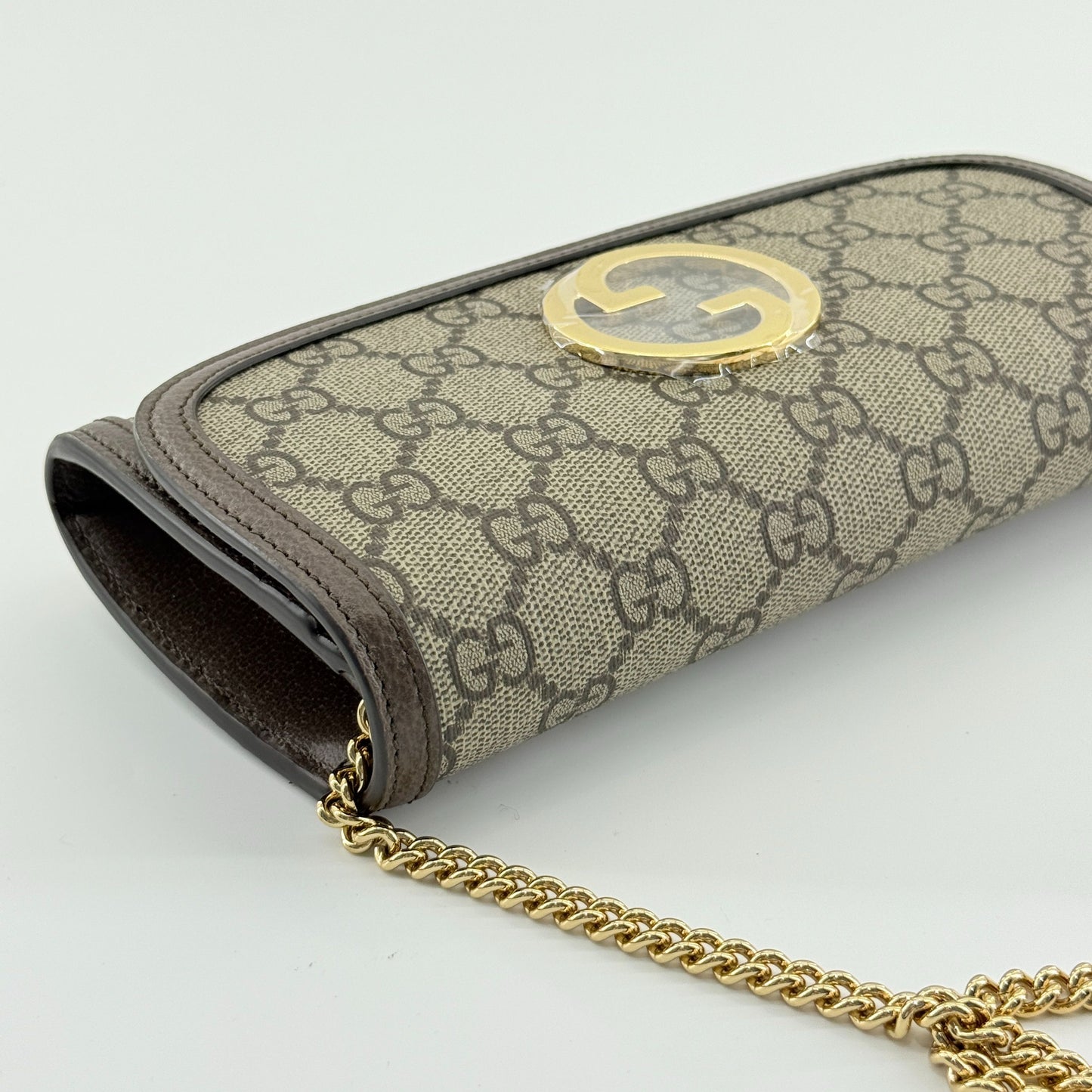 Gucci - Blondie Chain Wallet - GG Supreme canvas with leather trim - Beige and Brown - (mini)