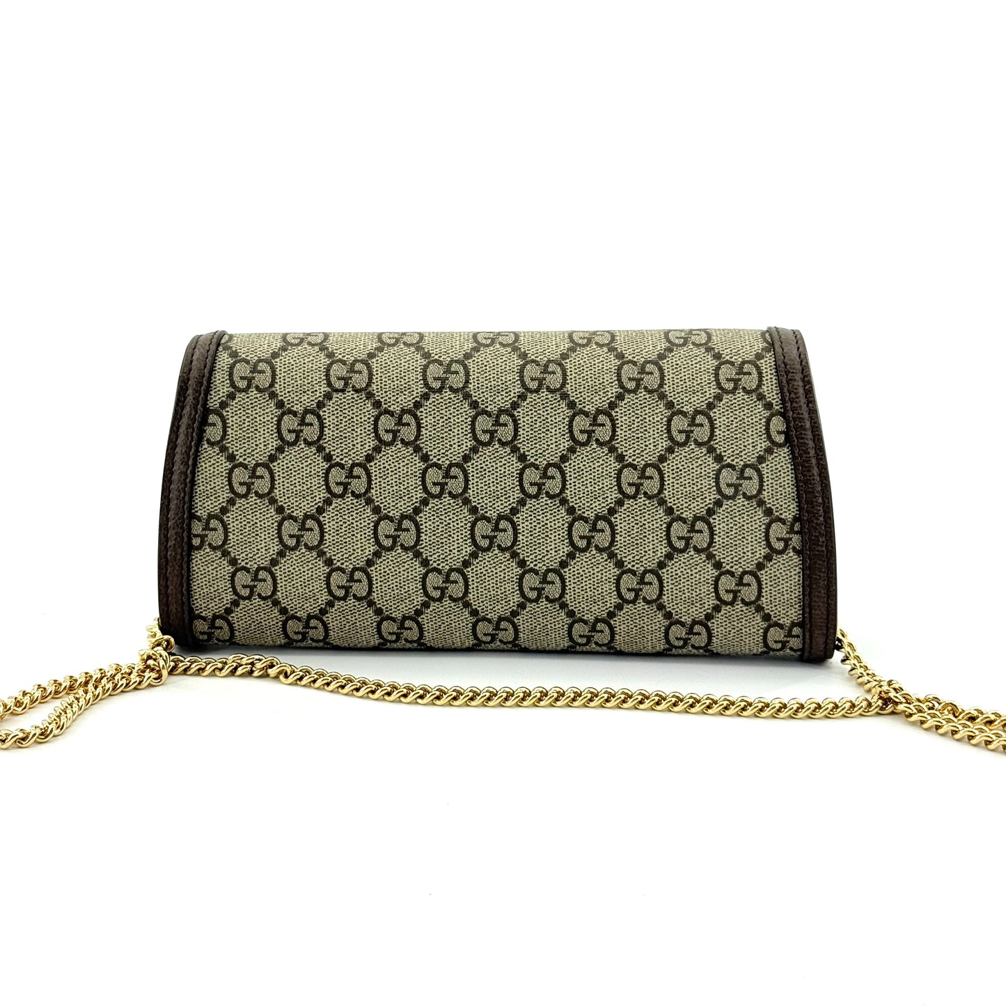 Gucci - Blondie Chain Wallet - GG Supreme canvas with leather trim - Beige and Brown - (mini)