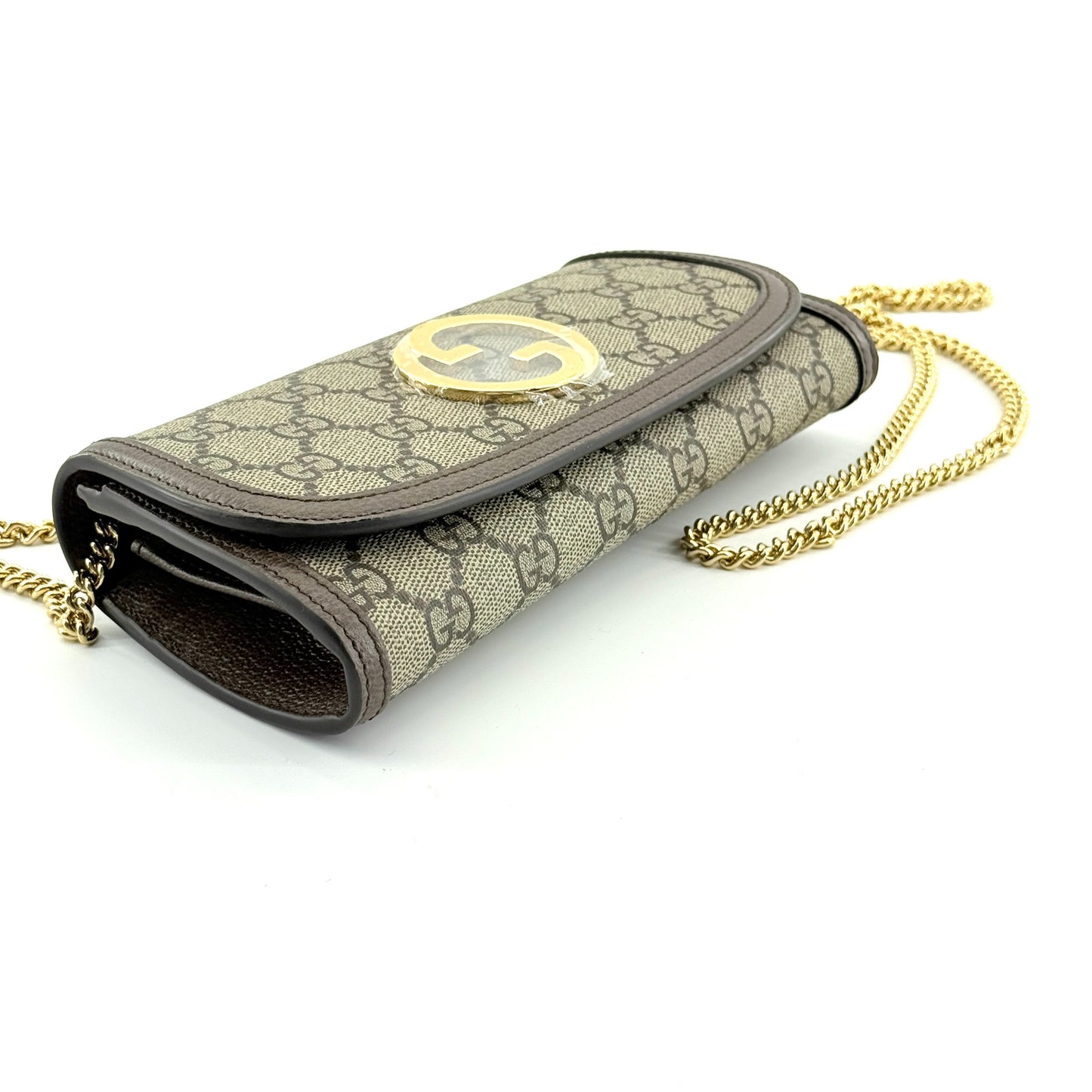 Gucci - Blondie Chain Wallet - GG Supreme canvas with leather trim - Beige and Brown - (mini)