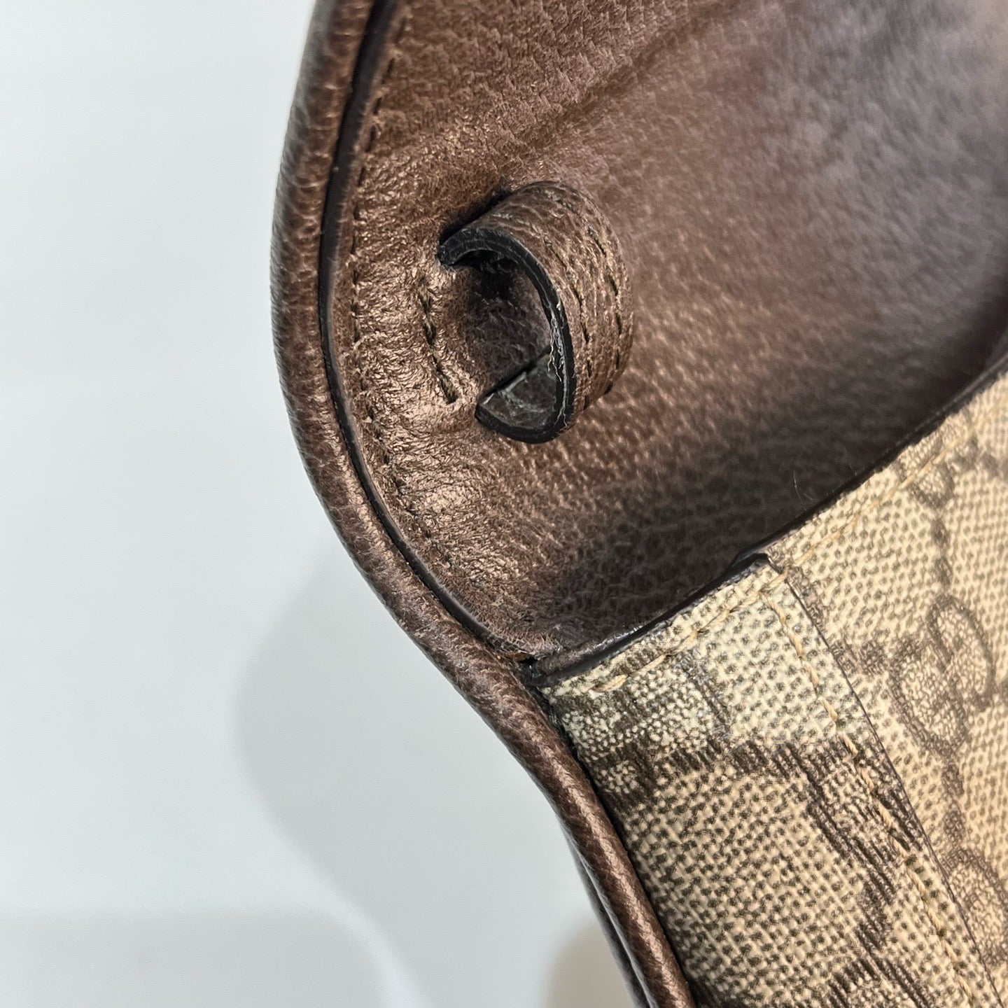Gucci - Blondie - GG Supreme canvas with leather trim - Beige and Brown with Gold-Tone Hardware - (mini)