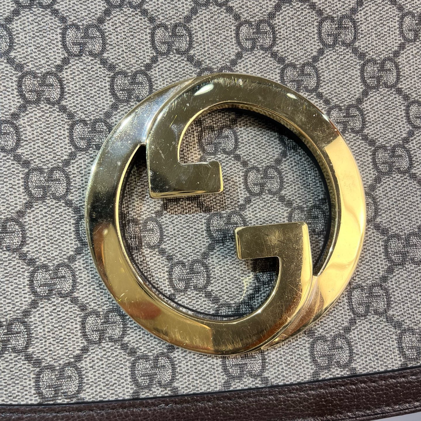 Gucci - Blondie - GG Supreme canvas with leather trim - Beige and Brown with Gold-Tone Hardware - (mini)