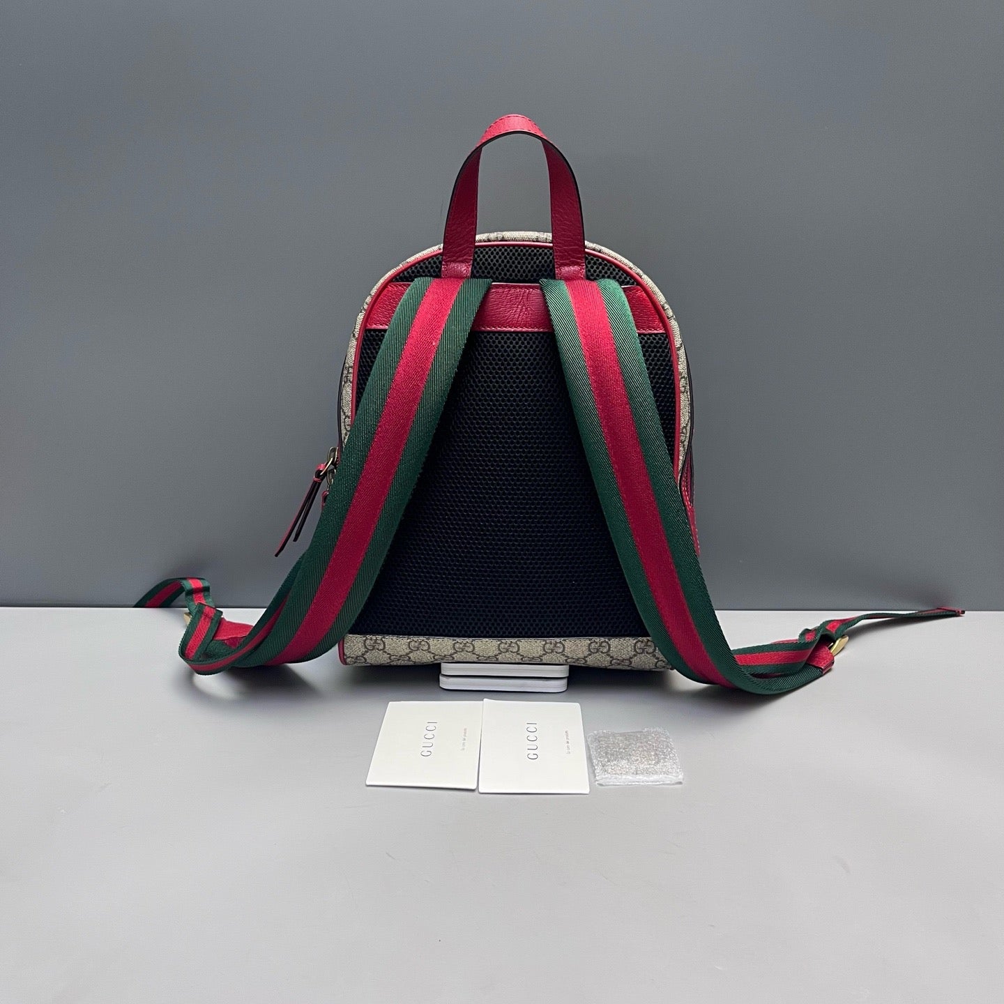 Gucci - Boston Terrier Embroidery Monogram Canvas Backpack - Canvas - Beige - (Medium)