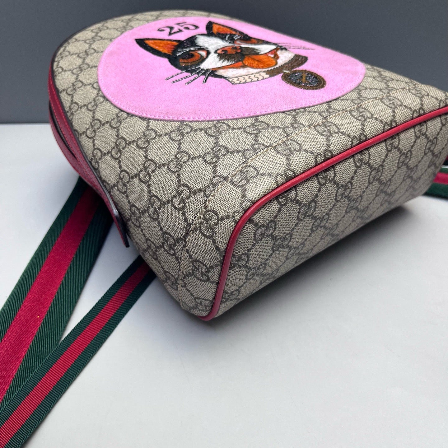 Gucci - Boston Terrier Embroidery Monogram Canvas Backpack - Canvas - Beige - (Medium)