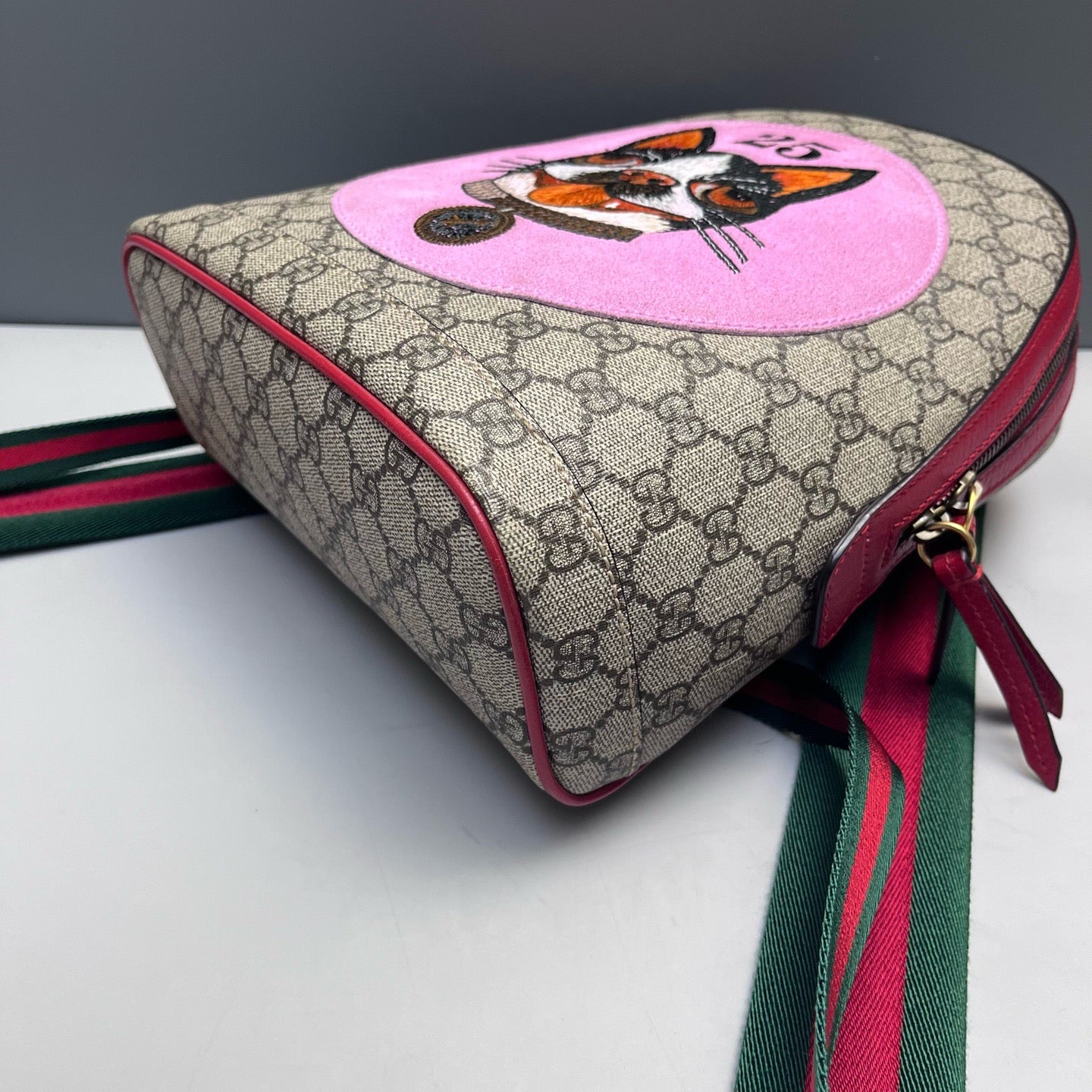 Gucci - Boston Terrier Embroidery Monogram Canvas Backpack - Canvas - Beige - (Medium)