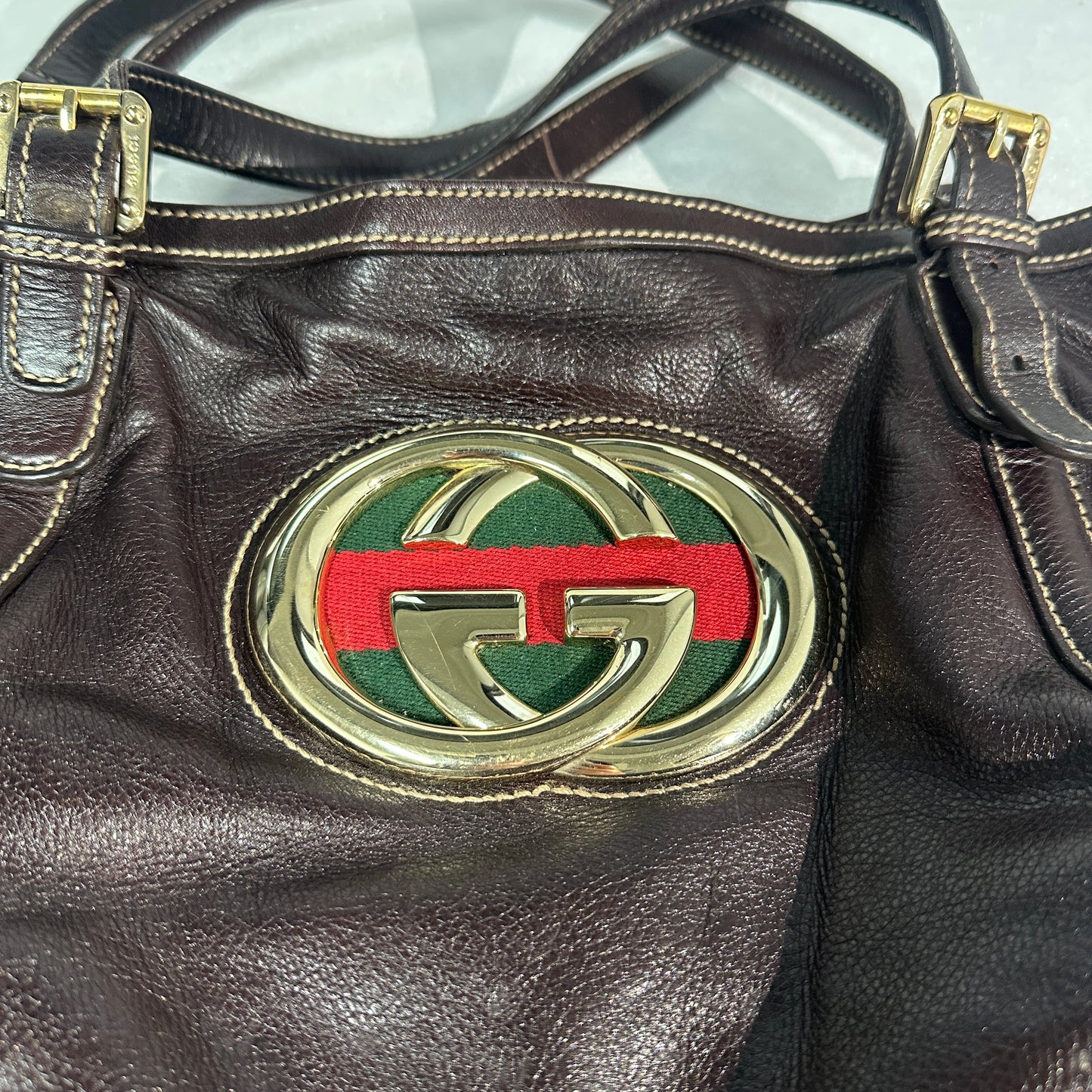 Gucci - Britt - Leather - Brown - (large)