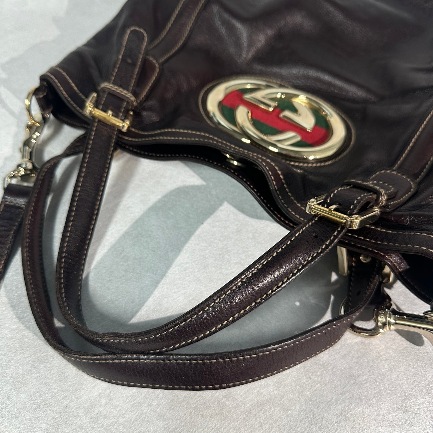 Gucci - Britt - Leather - Brown - (large)