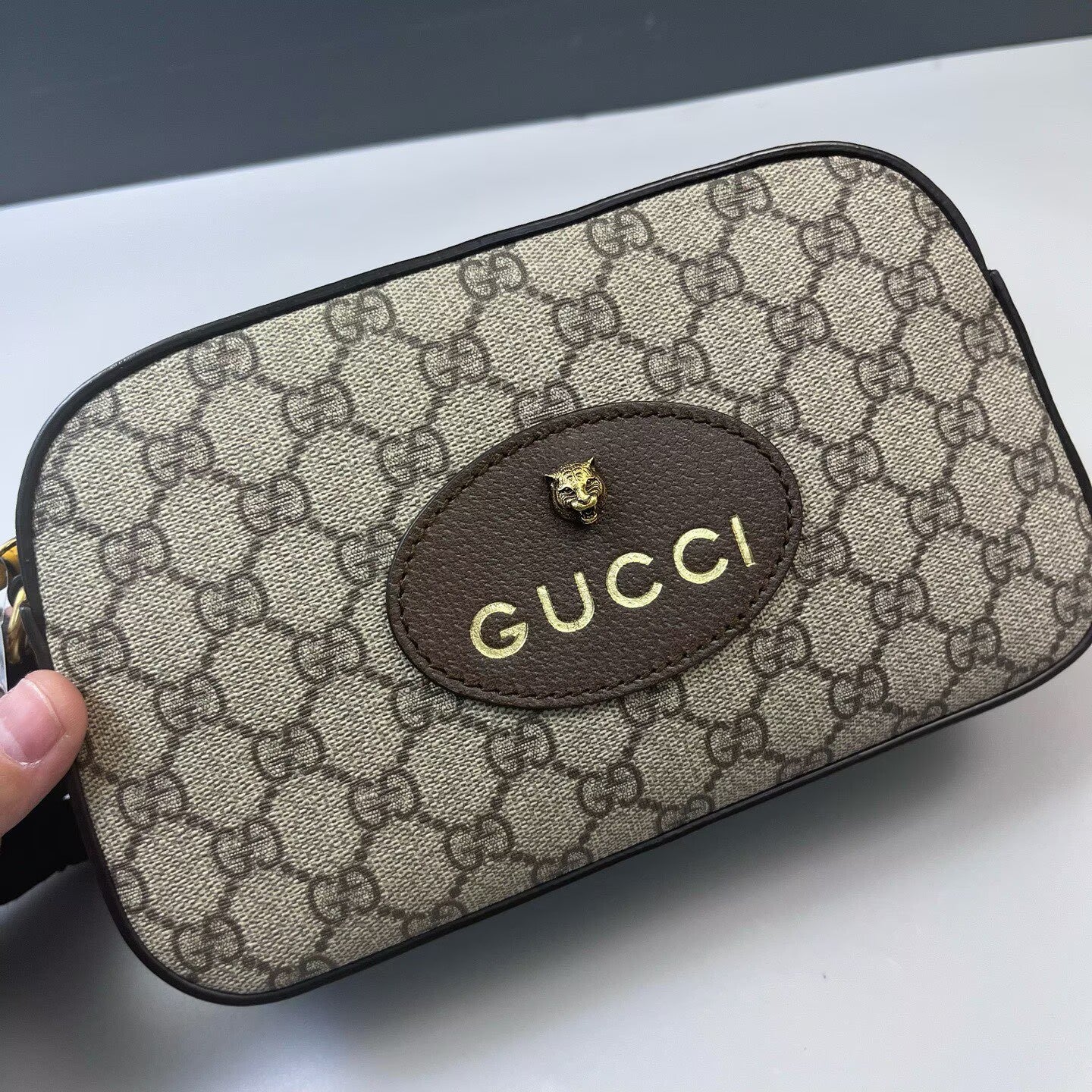 Gucci - Camera Bag - GG Supreme canvas with leather trim - Brown - (Small)
