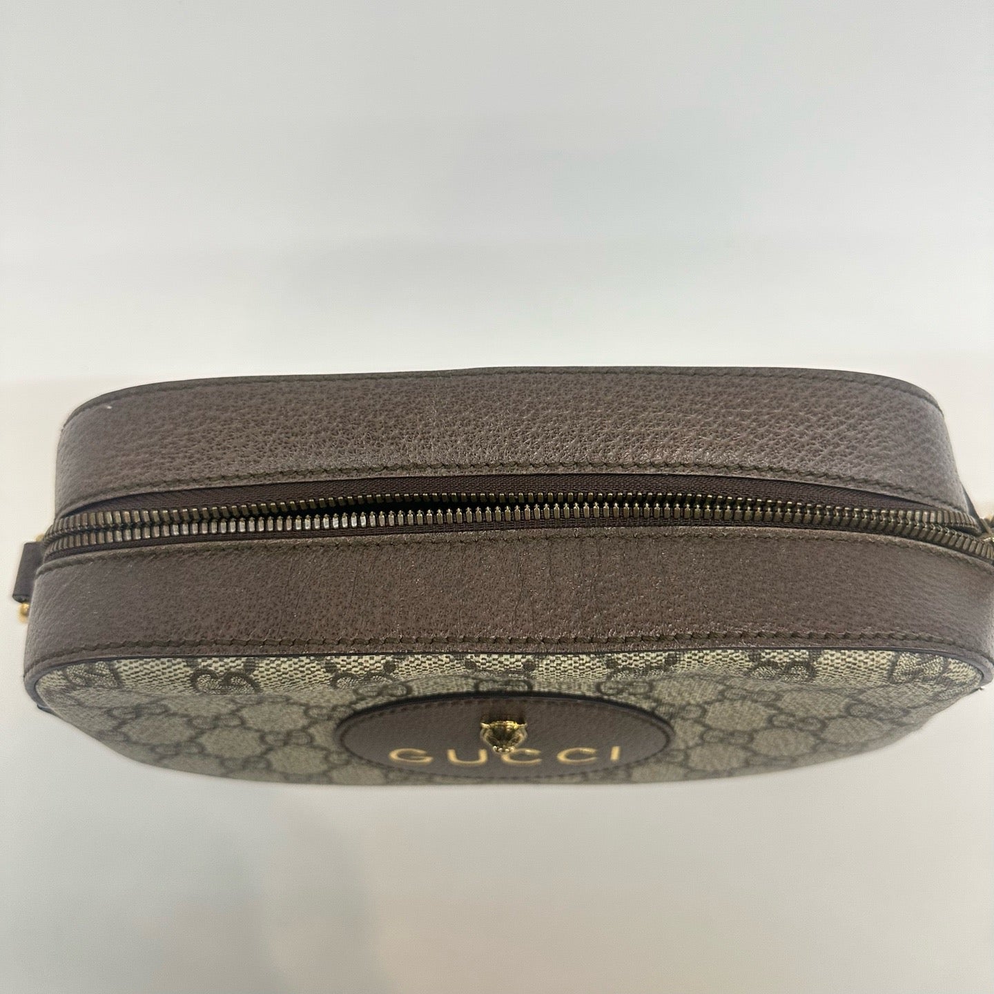 Gucci - Camera Bag - GG Supreme coated canvas with leather trim - Beige with brown trim - (mini)