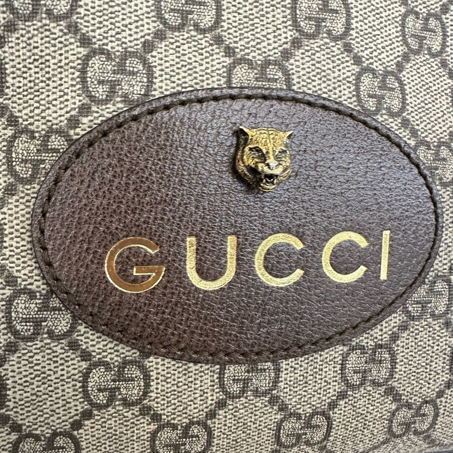 Gucci - Camera Bag - GG Supreme coated canvas with leather trim - Beige with brown trim - (mini)
