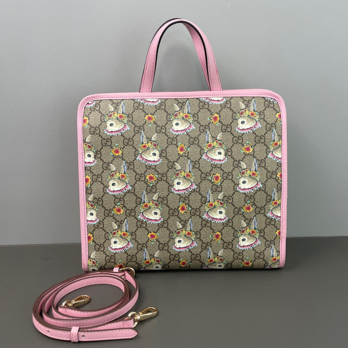 Gucci - Childrens GG Supreme Rabbit Print Tote - Cloth - Multicolour - (medium)