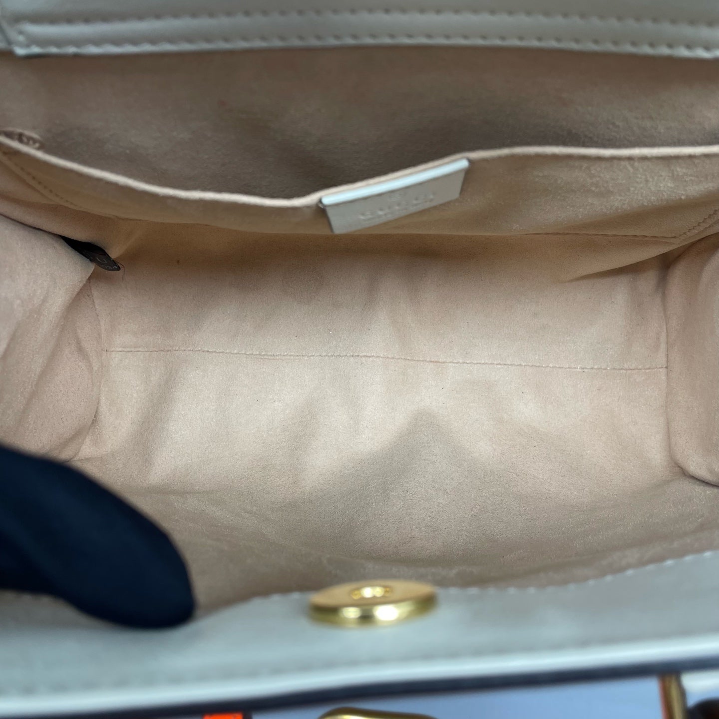Gucci - Diana Bamboo Tote Bag - Leather - White with Gold-Tone Hardware and Neon Orange detail - (Small)