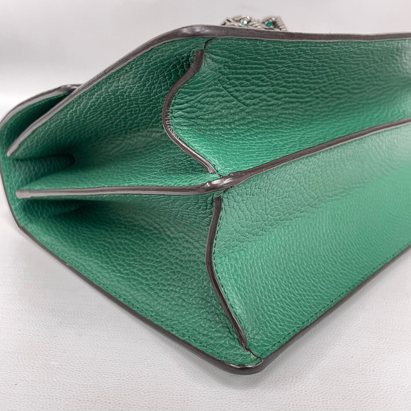 Gucci - Dionysus Bamboo Top Handle Bag - Grained leather - Green with Antiqued Silver-Tone Hardware - (medium)