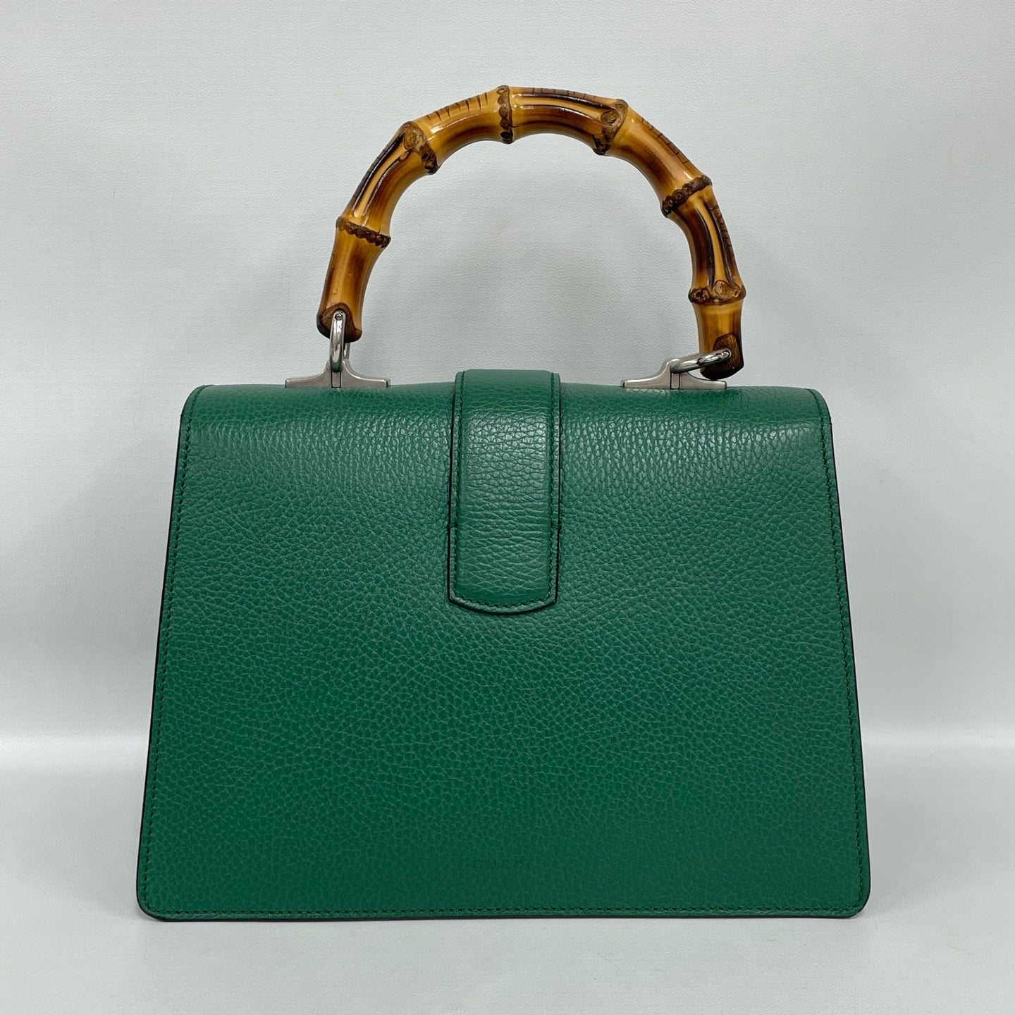 Gucci - Dionysus Bamboo Top Handle Bag - Grained leather - Green with Antiqued Silver-Tone Hardware - (medium)