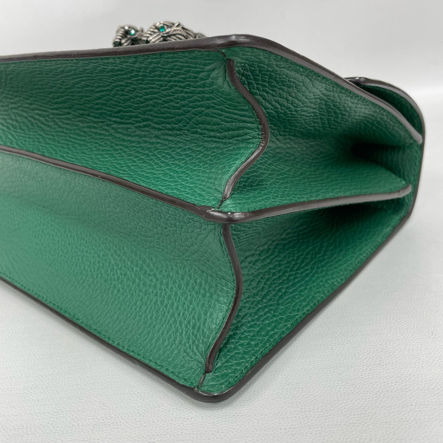 Gucci - Dionysus Bamboo Top Handle Bag - Grained leather - Green with Antiqued Silver-Tone Hardware - (medium)