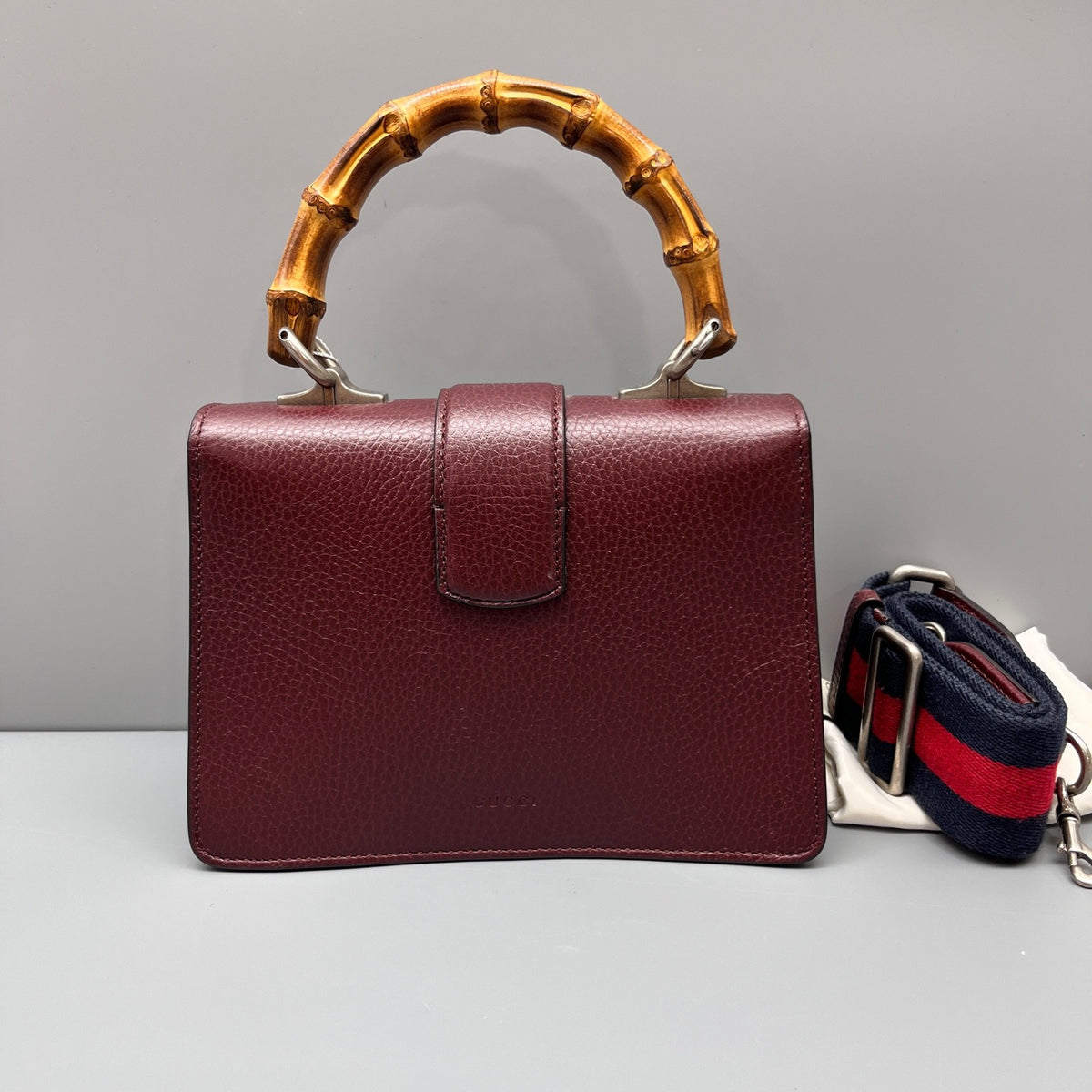 Gucci - Dionysus Bamboo Top Handle Bag - Leather - Burgundy - (mini)