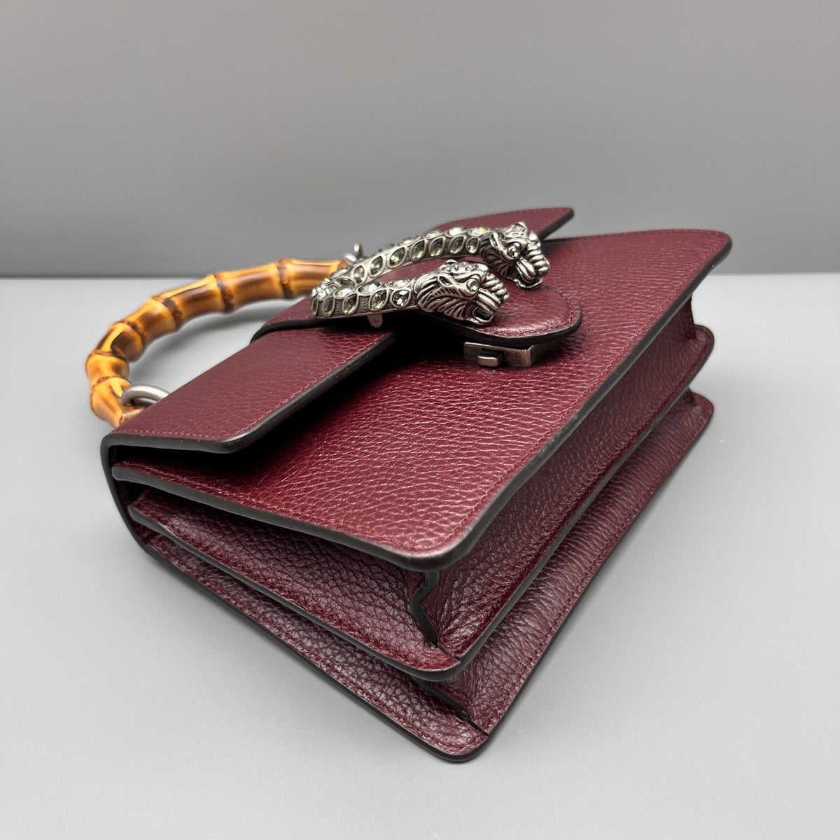 Gucci - Dionysus Bamboo Top Handle Bag - Leather - Burgundy - (mini)