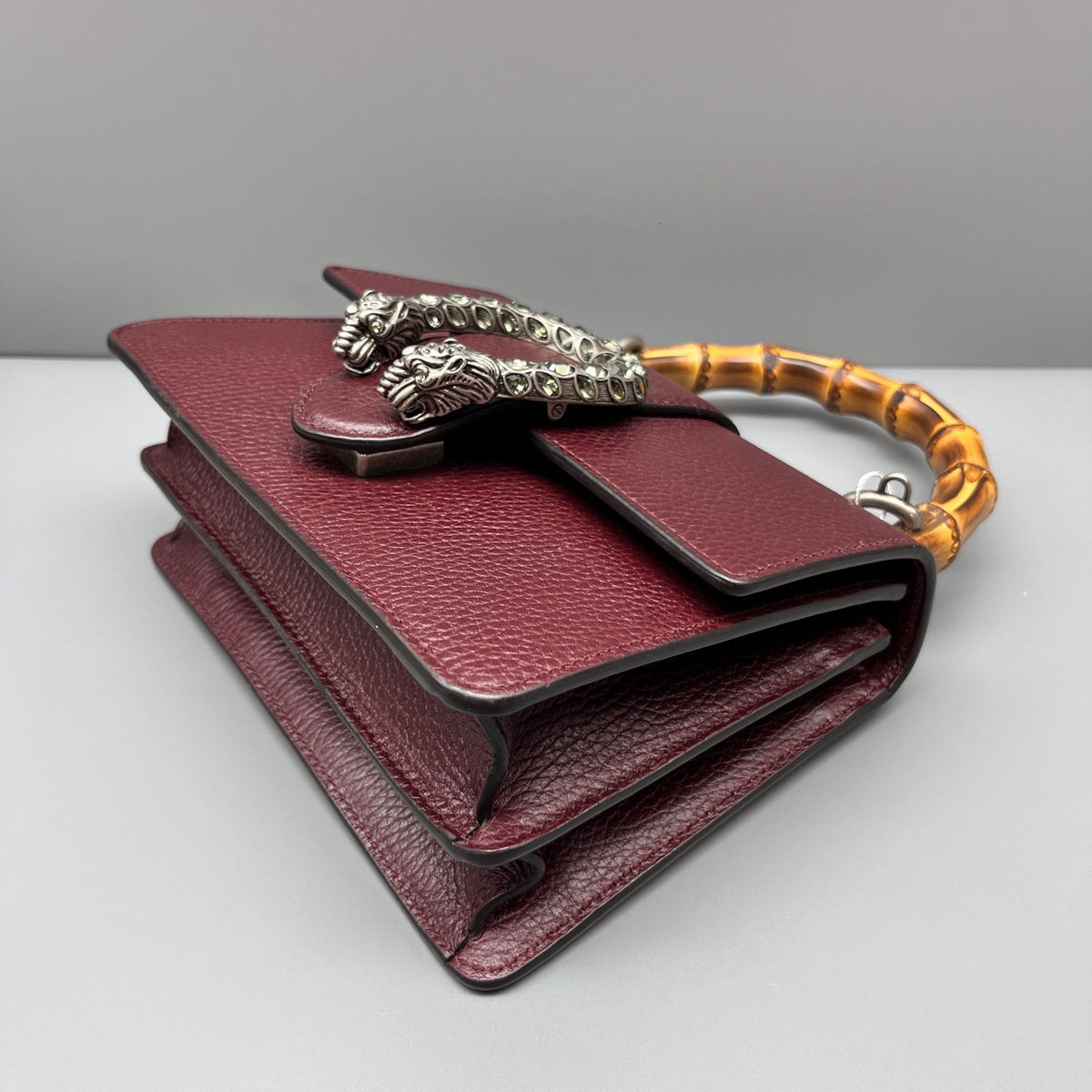 Gucci - Dionysus Bamboo Top Handle Bag - Leather - Burgundy - (mini)
