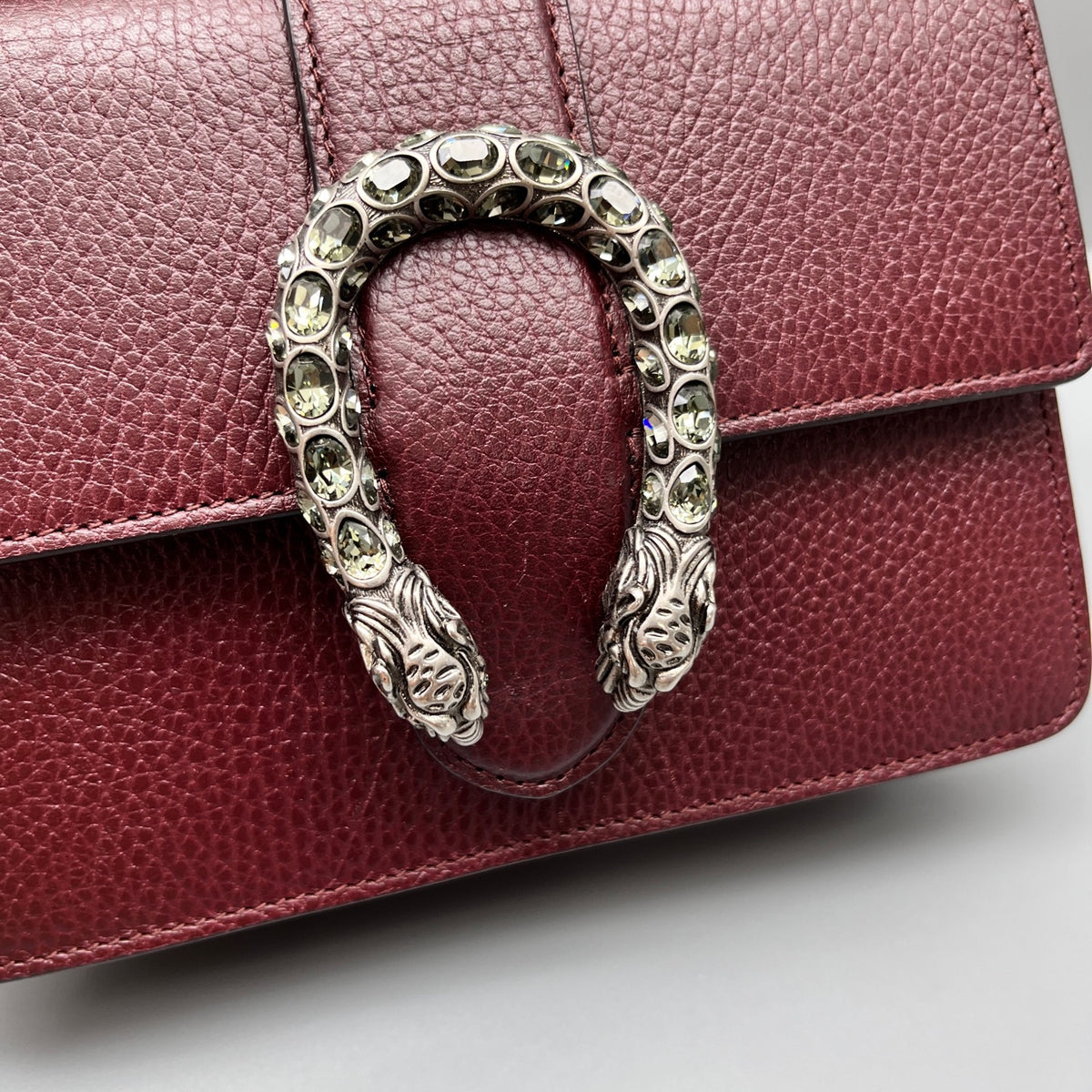Gucci - Dionysus Bamboo Top Handle Bag - Leather - Burgundy - (mini)