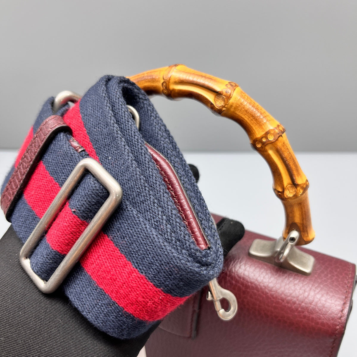 Gucci - Dionysus Bamboo Top Handle Bag - Leather - Burgundy - (mini)