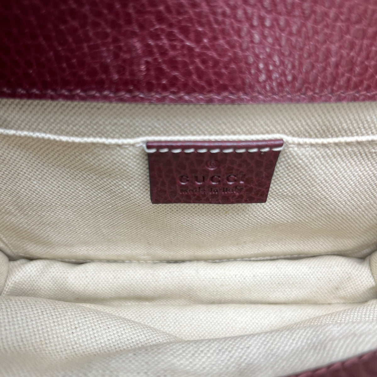 Gucci - Dionysus Bamboo Top Handle Bag - Leather - Burgundy - (mini)