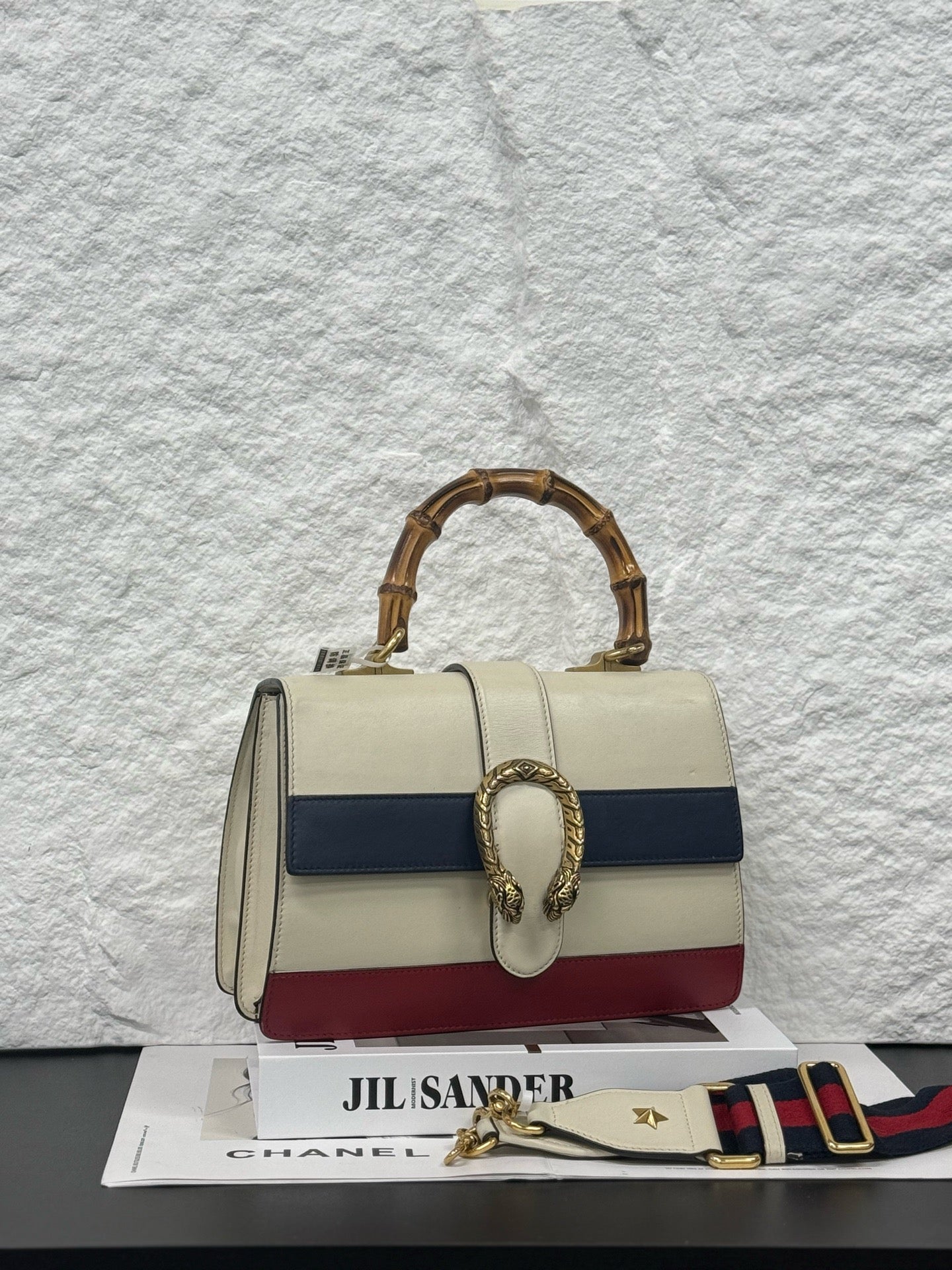 Gucci - Dionysus Bamboo Top Handle Bag - Leather - White - (Medium)