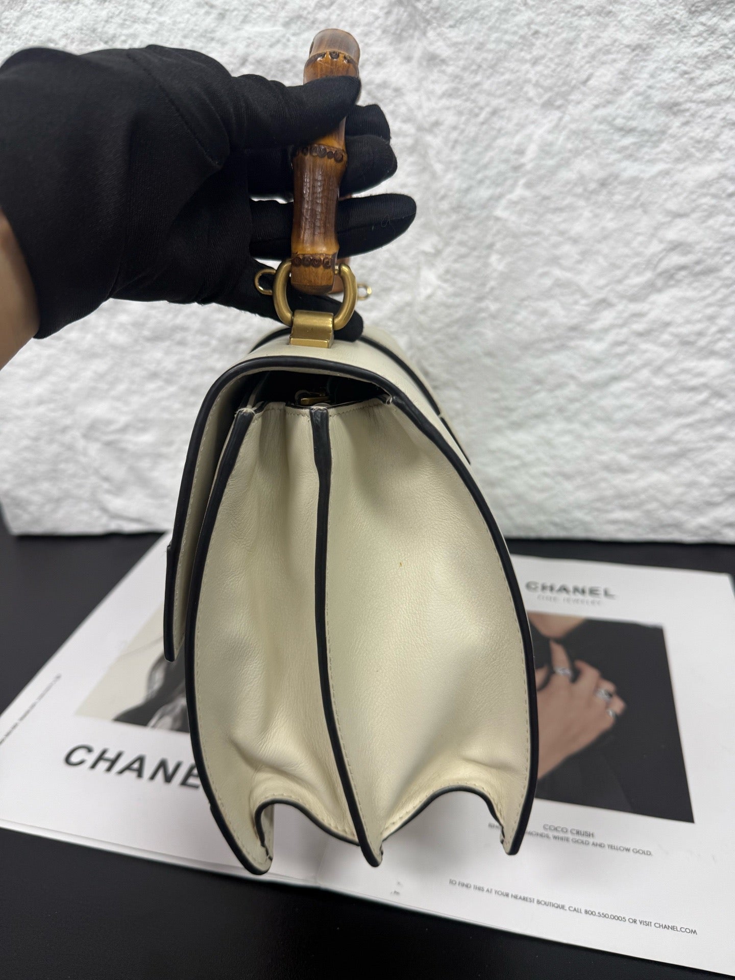 Gucci - Dionysus Bamboo Top Handle Bag - Leather - White - (Medium)