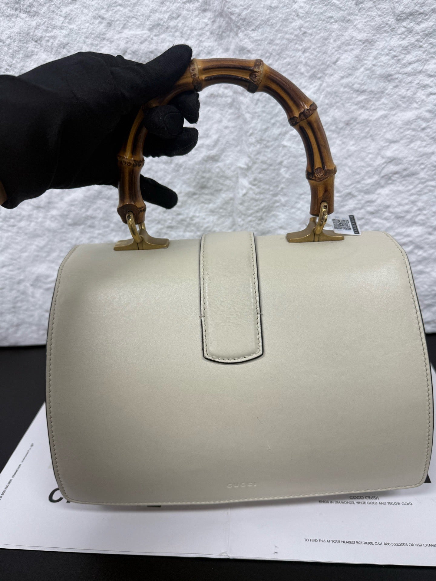 Gucci - Dionysus Bamboo Top Handle Bag - Leather - White - (Medium)