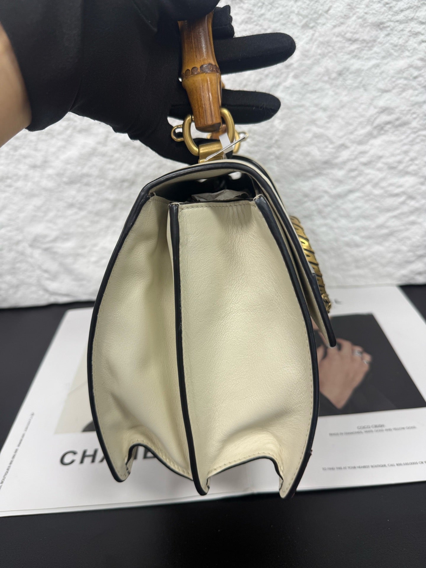 Gucci - Dionysus Bamboo Top Handle Bag - Leather - White - (Medium)