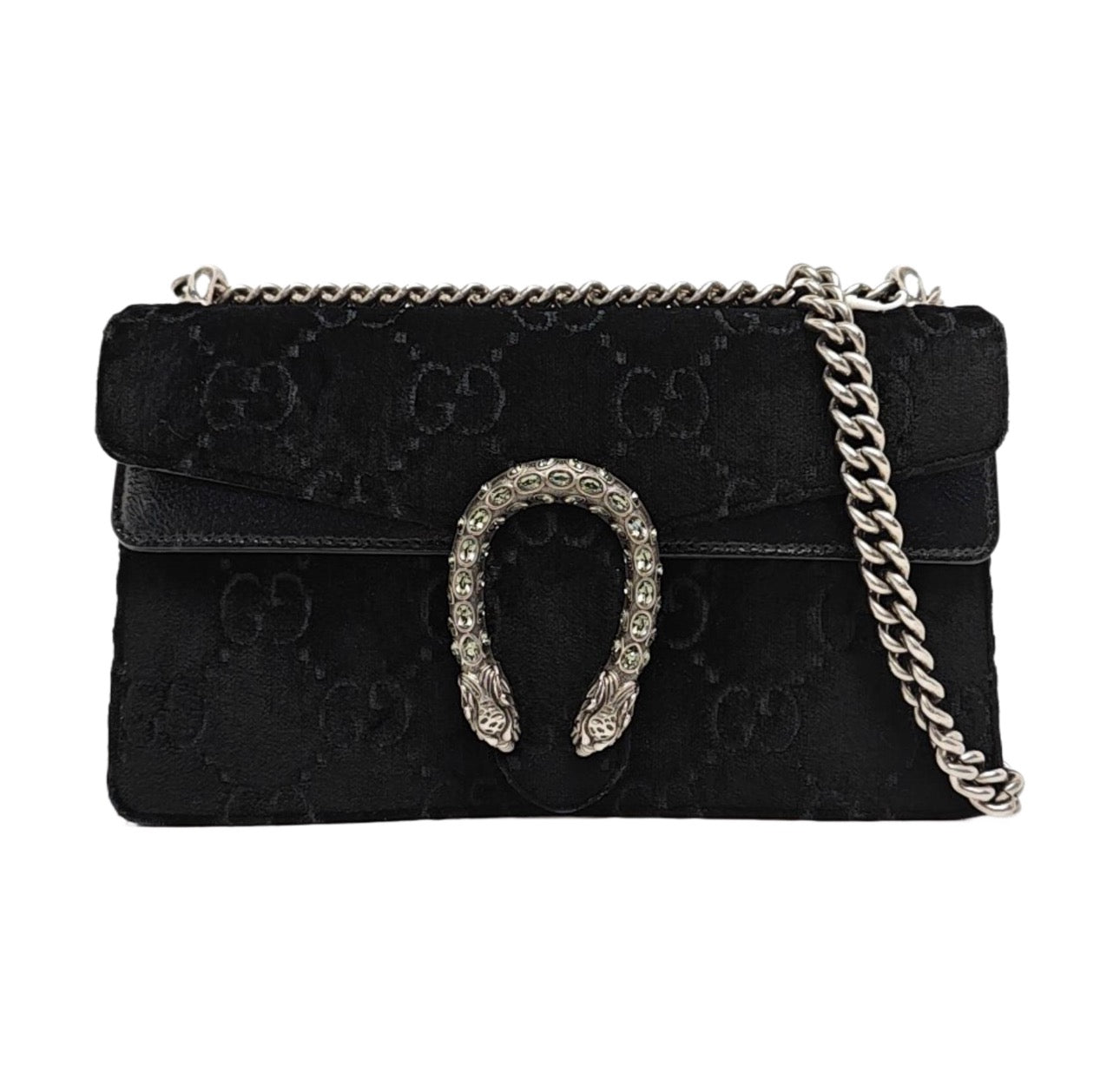 Gucci - Dionysus Chain Bag - Velvet and Patent leather - Black - (medium)