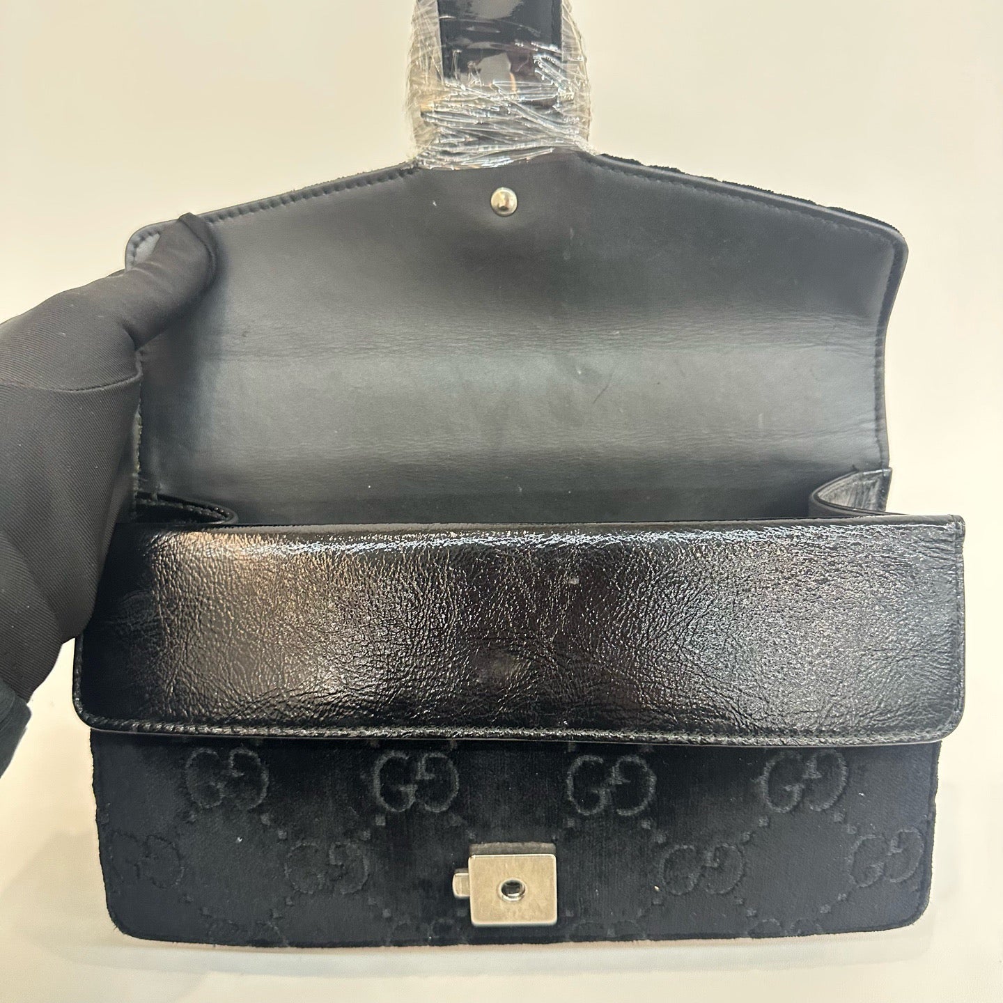 Gucci - Dionysus Chain Bag - Velvet and Patent leather - Black - (medium)
