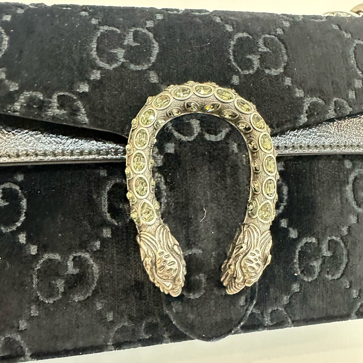 Gucci - Dionysus Chain Bag - Velvet and Patent leather - Black - (medium)