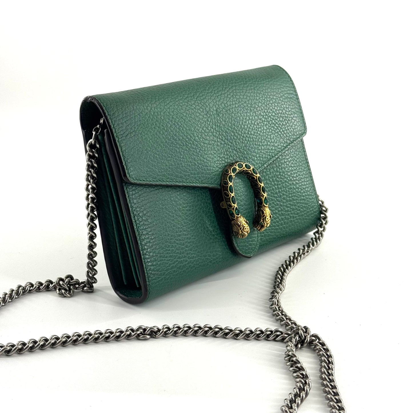Gucci - Dionysus Chain Wallet - Grained leather - Green - (mini)