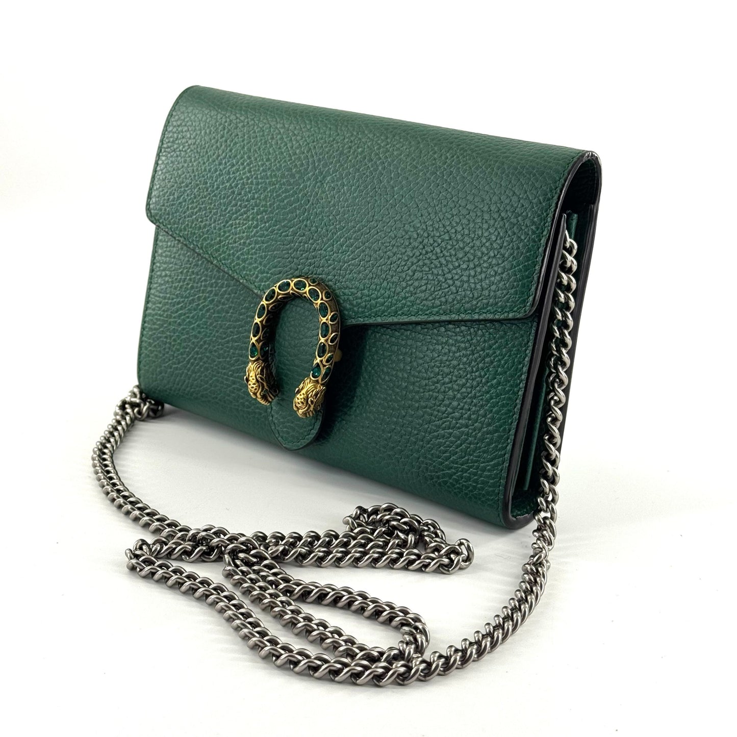 Gucci - Dionysus Chain Wallet - Grained leather - Green - (mini)