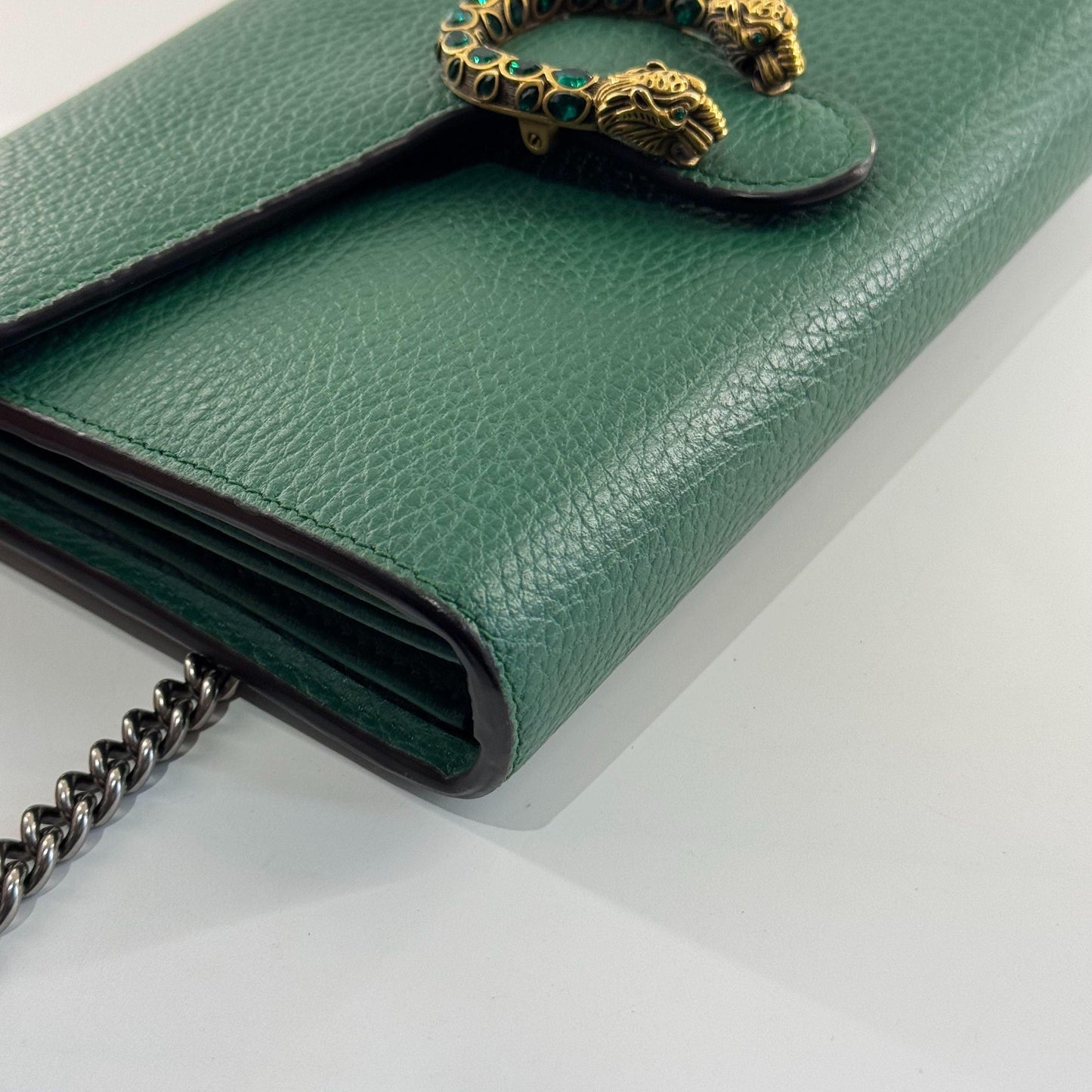 Gucci - Dionysus Chain Wallet - Grained leather - Green - (mini)