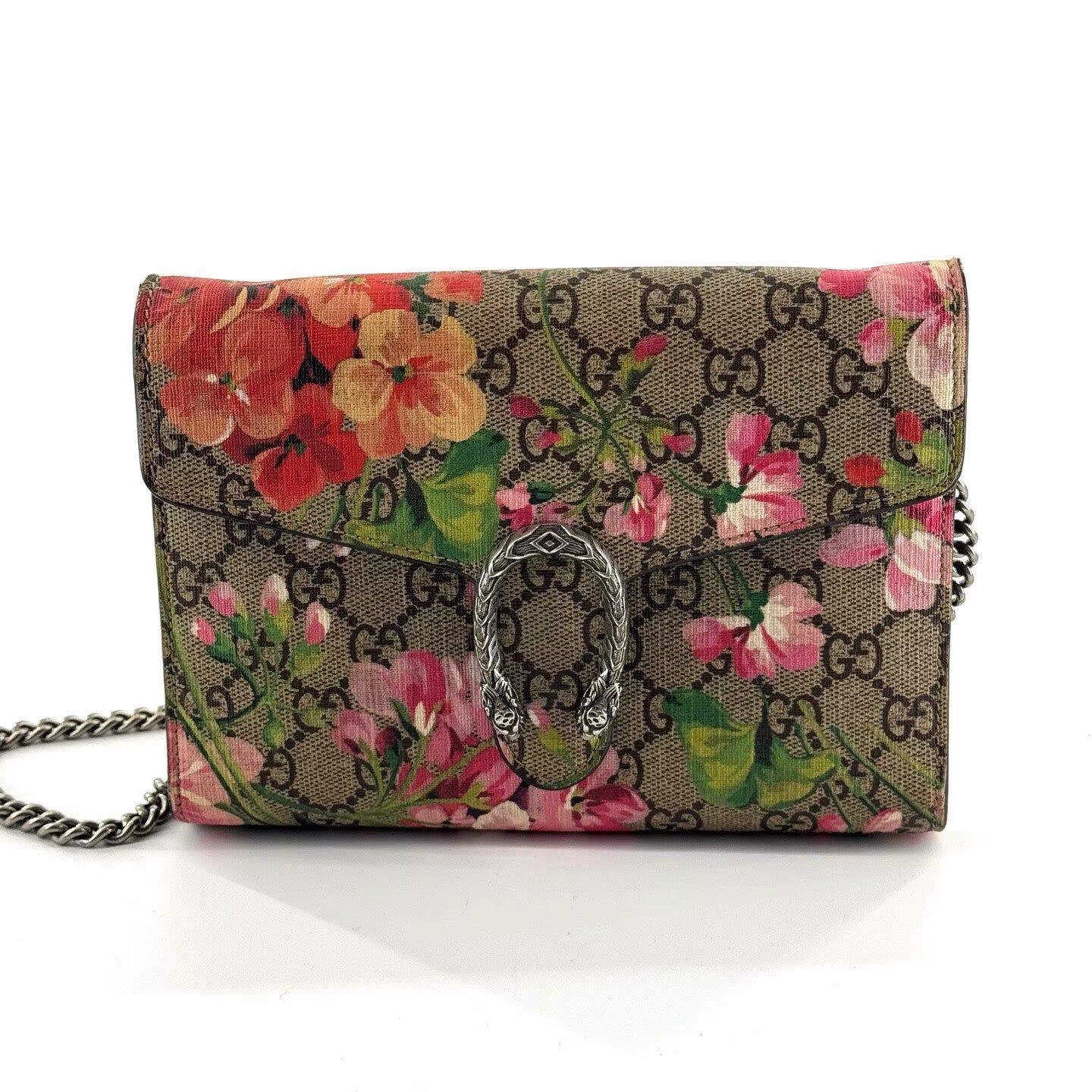 Gucci - Dionysus Floral Chain Wallet - GG Supreme coated canvas with leather trim - Multicolour - (Mini)